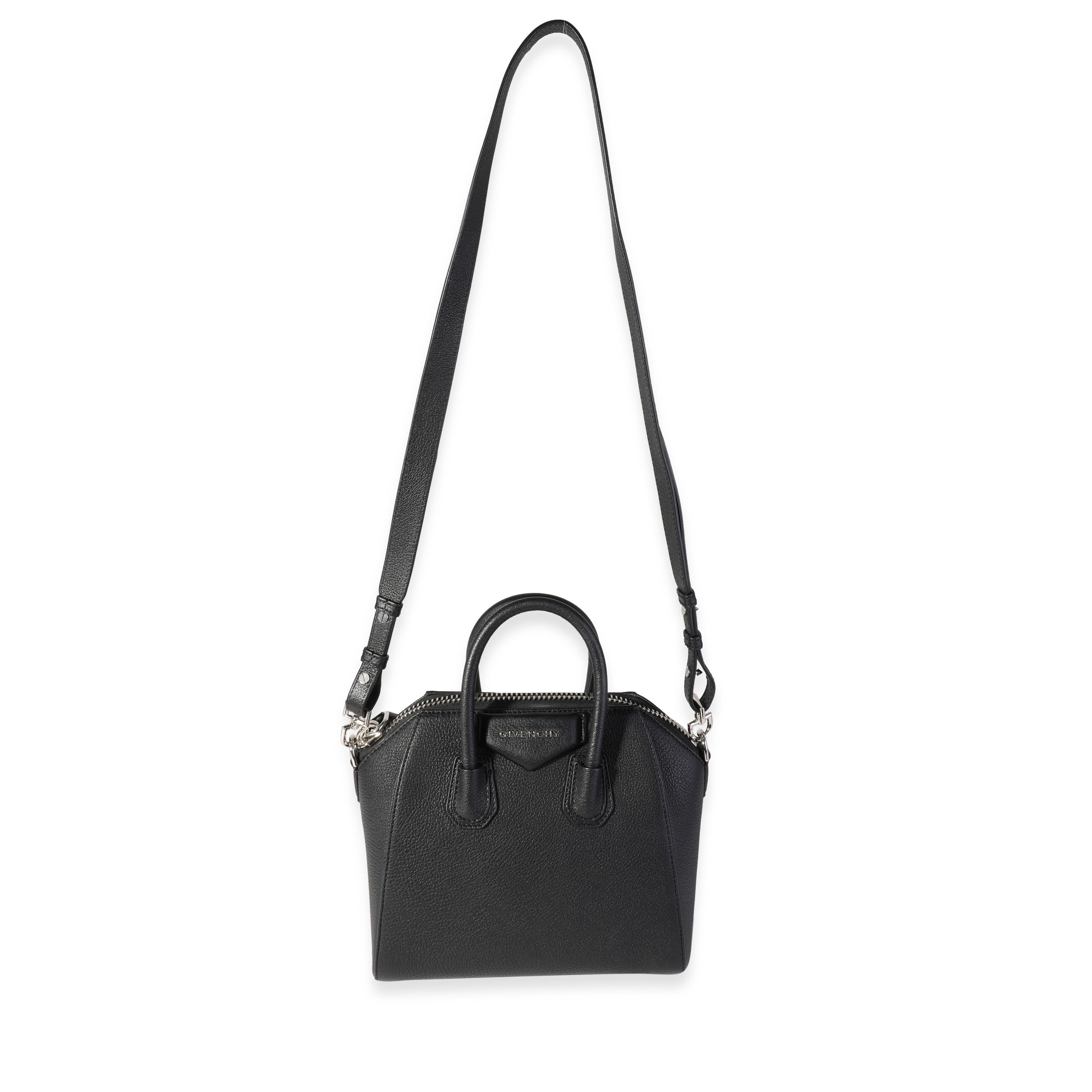Givenchy Black Grained Goatskin Mini Antigona Bag-3