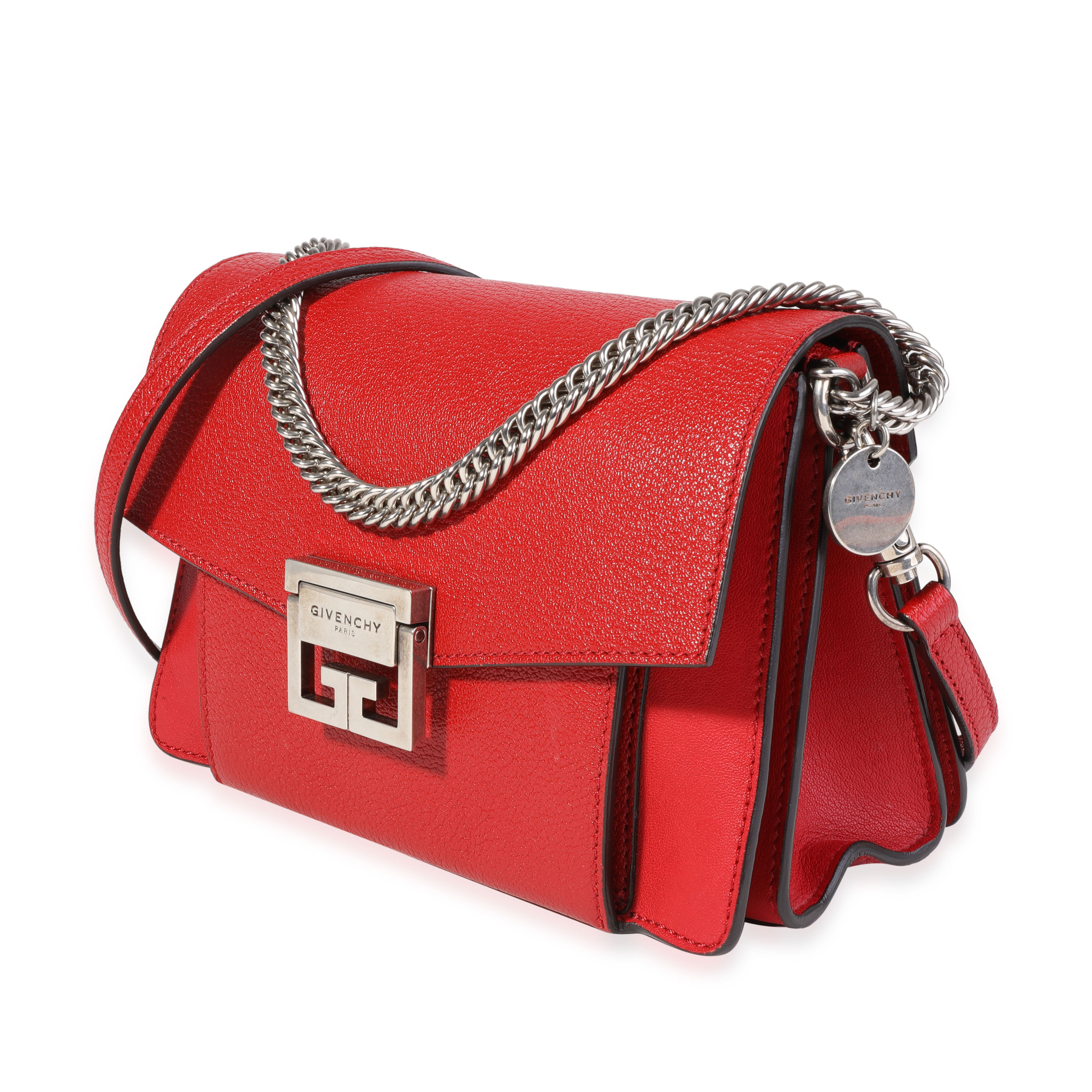 Givenchy Red Goatskin Small GV3 Shoulder Bag-1