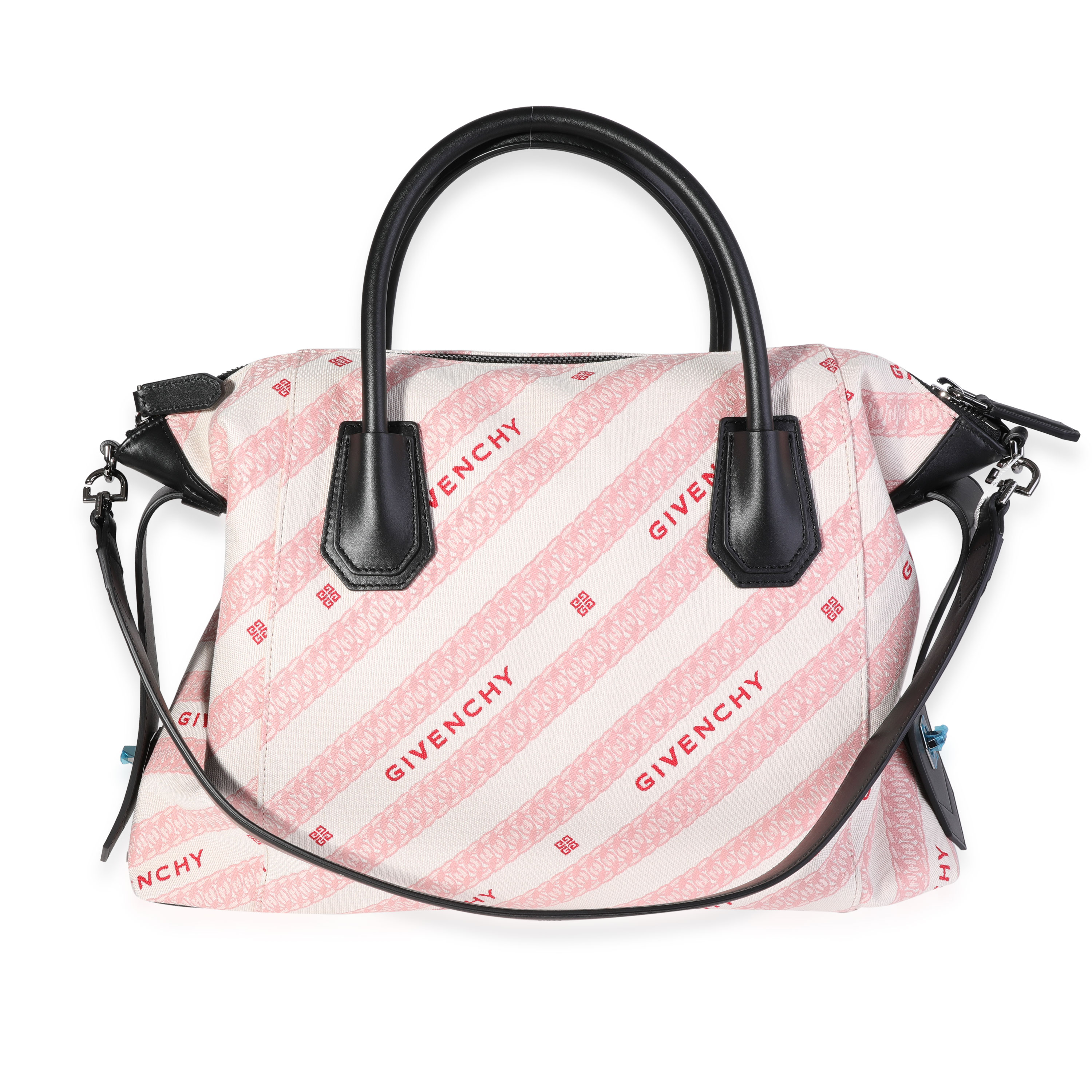 Givenchy Pink Canvas & Black Leather Soft Antigona Tote-2