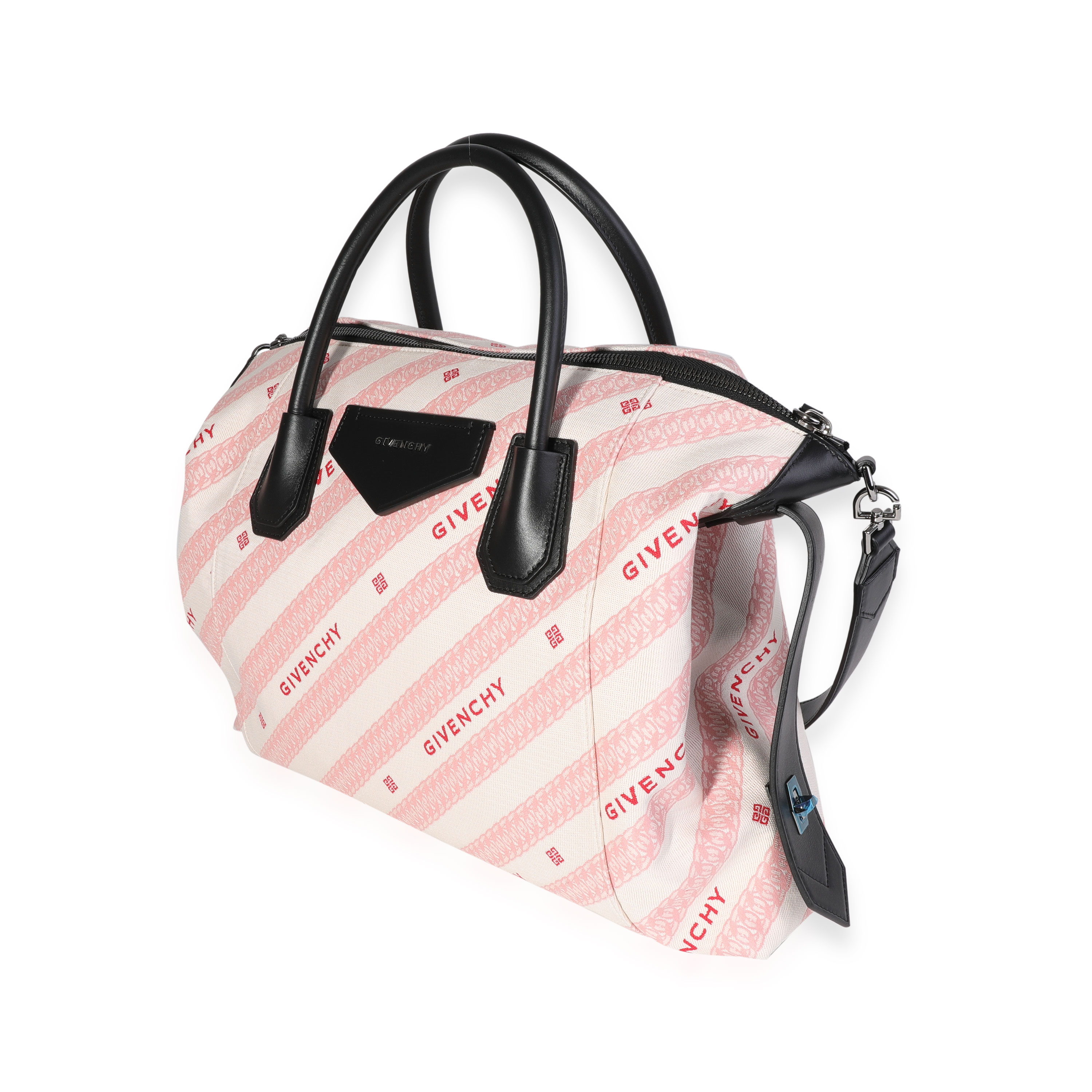 Givenchy Pink Canvas & Black Leather Soft Antigona Tote-1