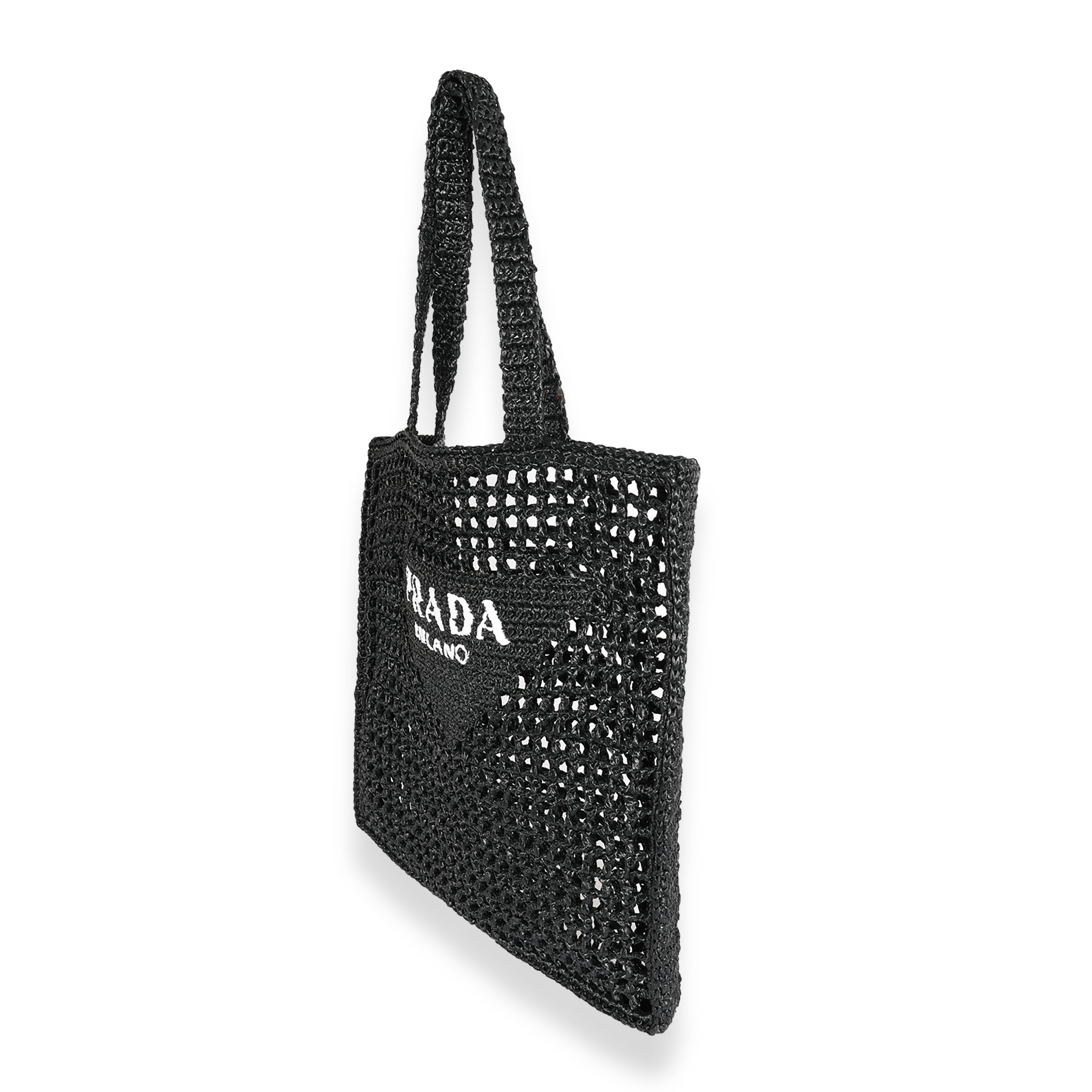 Black & White Raffia Logo Tote-1