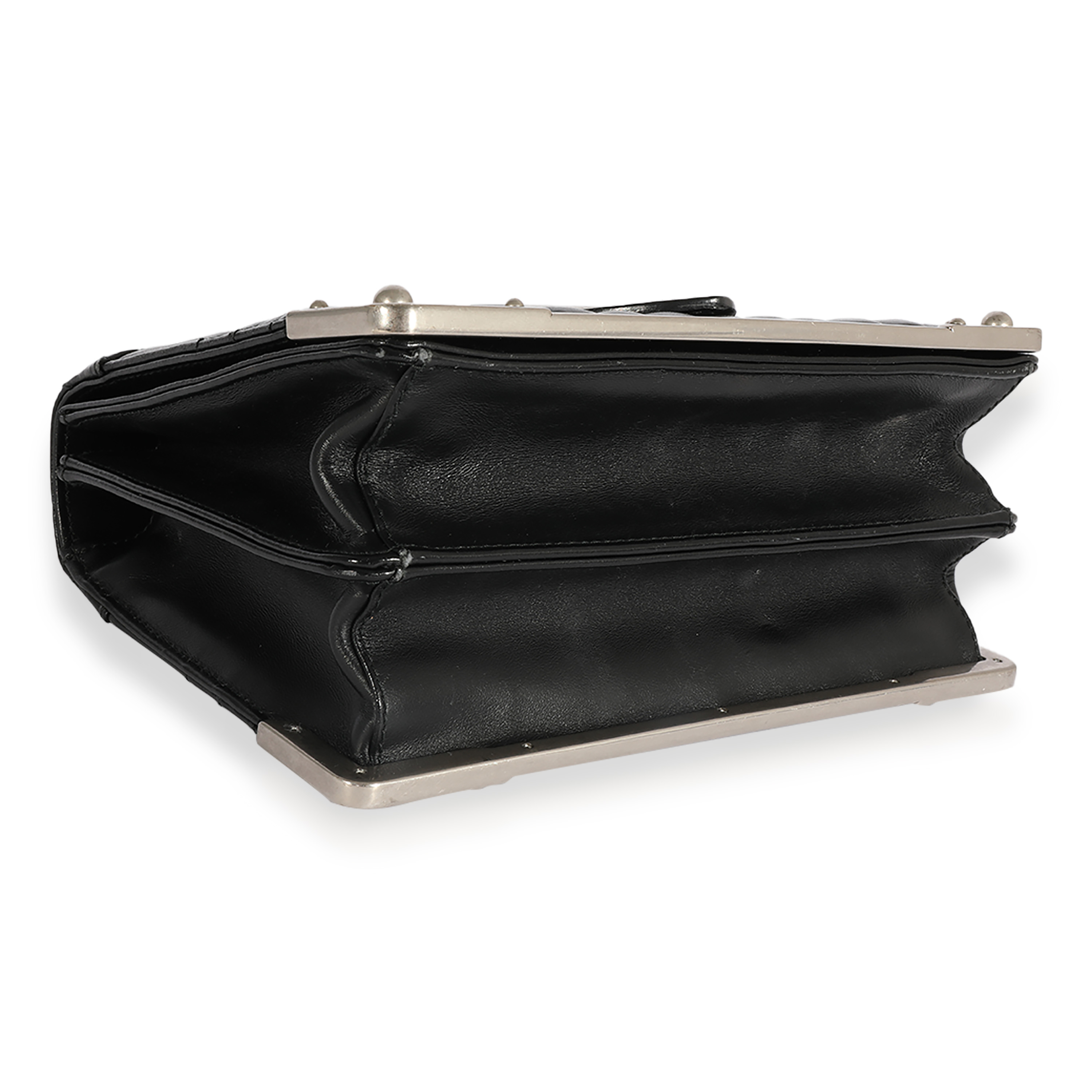 Black Prada Soft Calfskin Impunture Diagramme Cahier Crossbody Bag-5