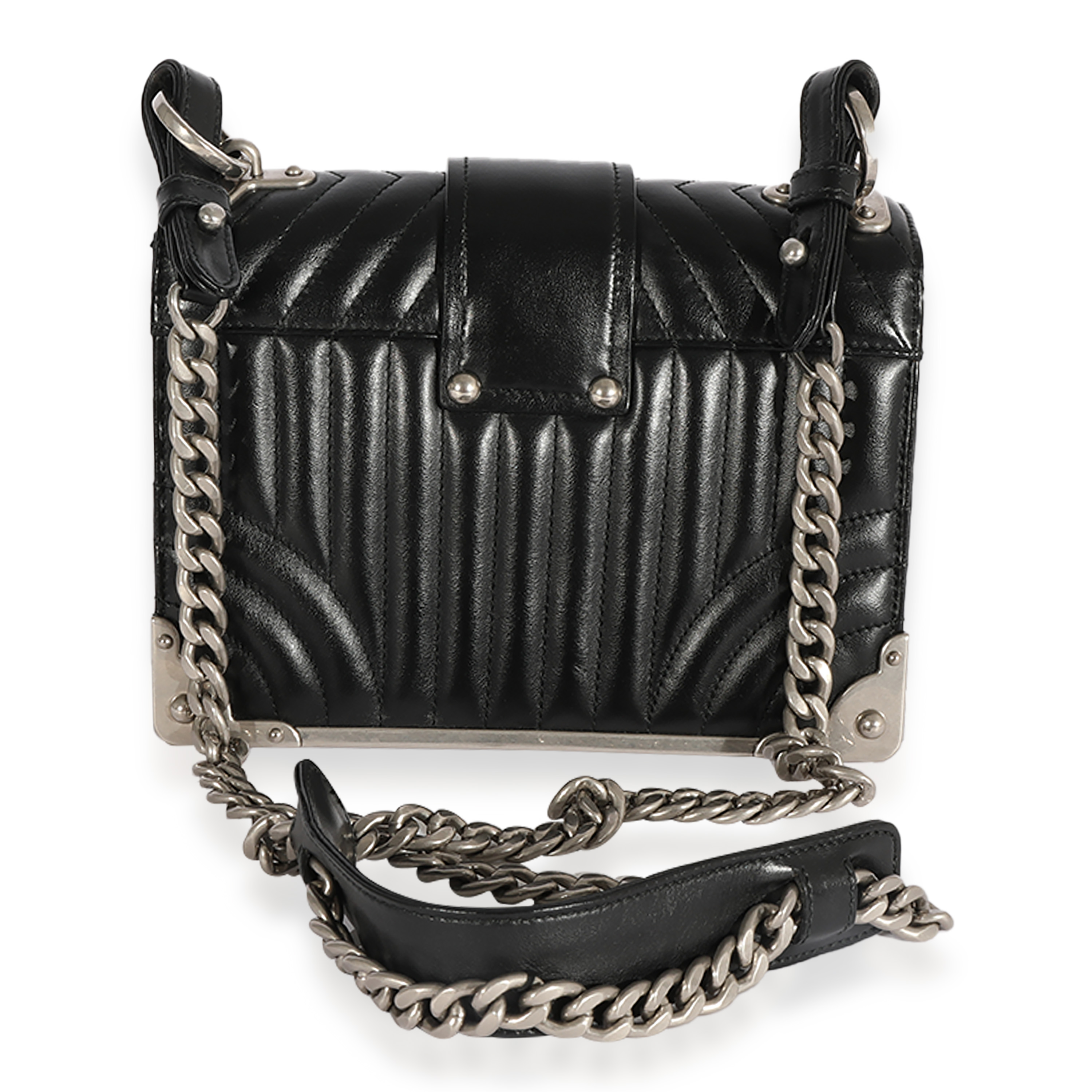 Black Prada Soft Calfskin Impunture Diagramme Cahier Crossbody Bag-2