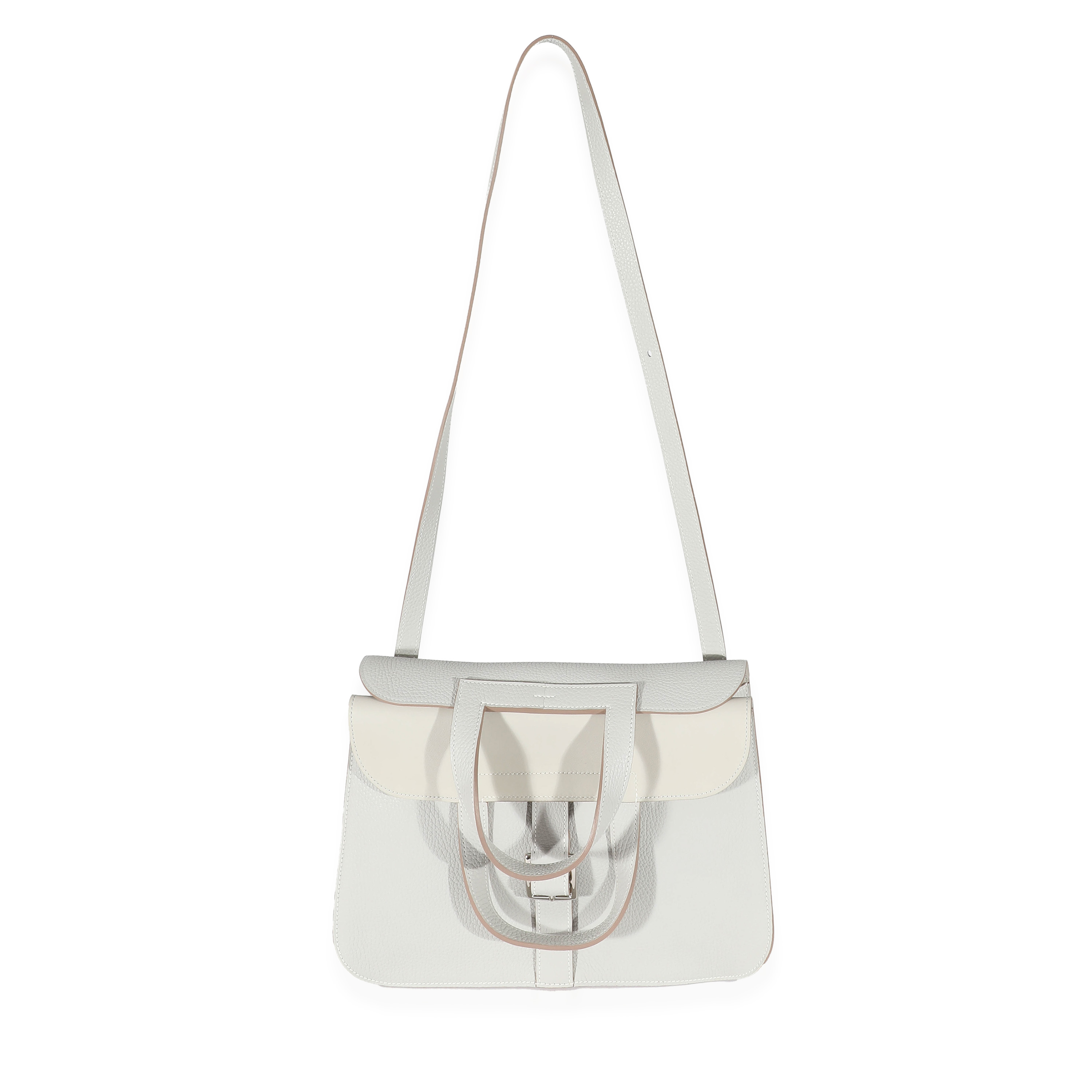 Hermès Taurillon Clemence Gris Perle Halzan 31 PHW-6