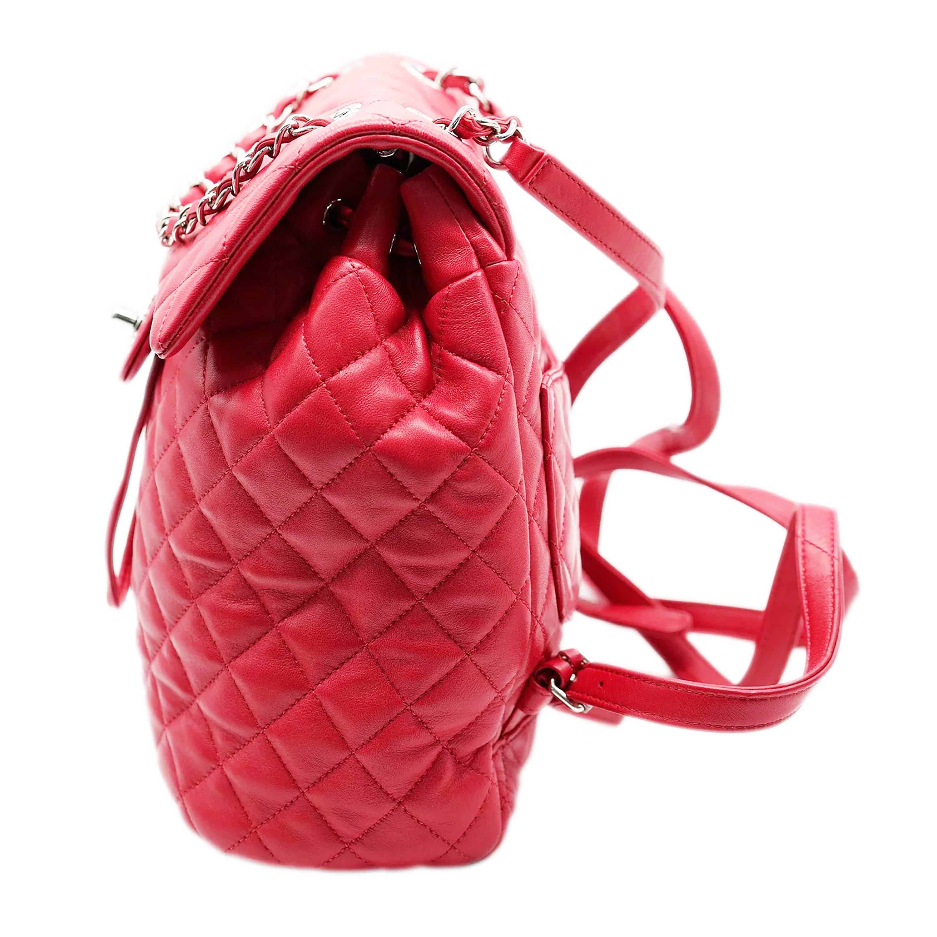 Chanel Red Quilted Lambskin Small Urban Spirit Backpack-6