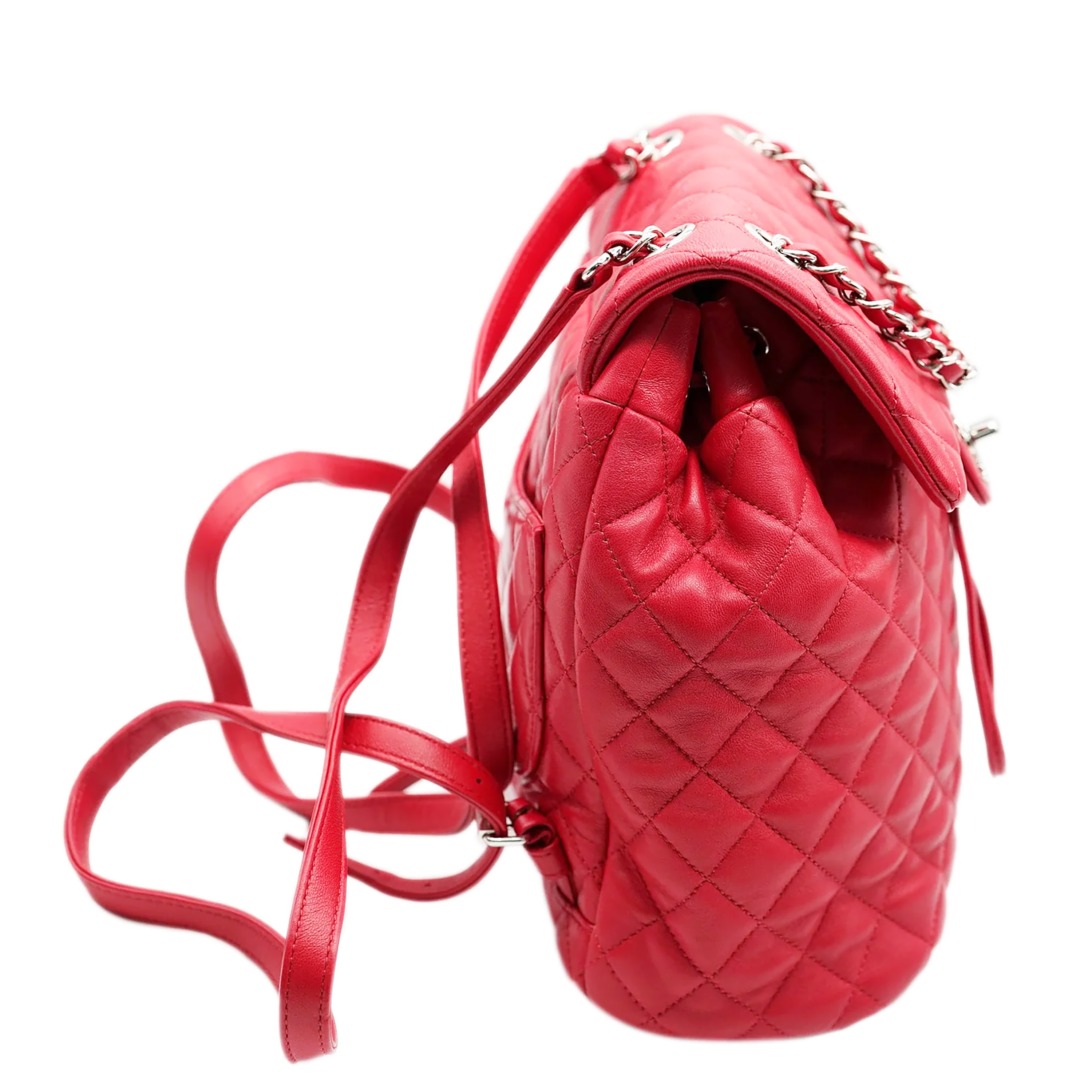 Chanel Red Quilted Lambskin Small Urban Spirit Backpack-1