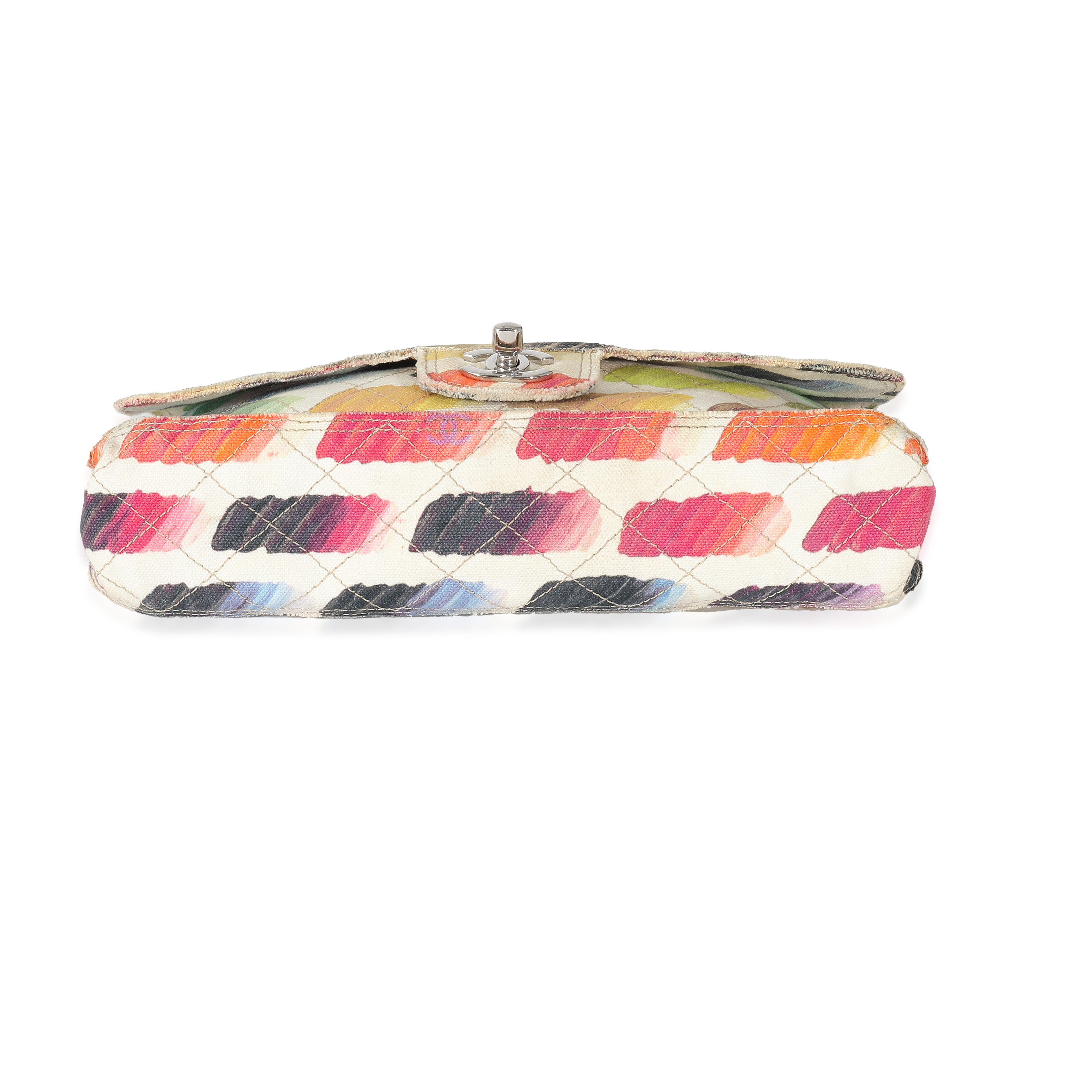 Chanel Watercolor Canvas Colorama Medium Classic Flap Bag Chanel Watercolor Canvas Colorama Medium Classic Flap Bag-5