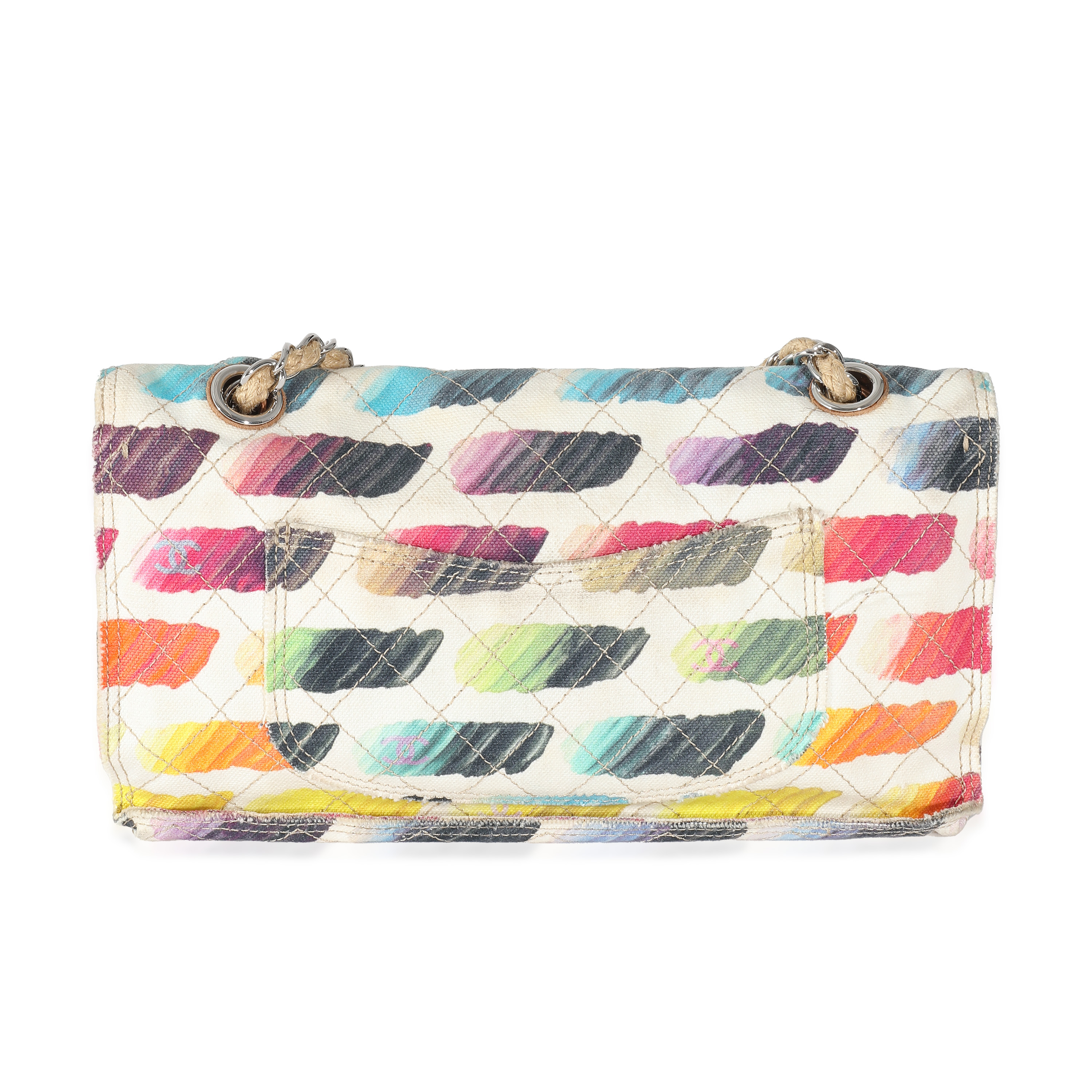 Chanel Watercolor Canvas Colorama Medium Classic Flap Bag Chanel Watercolor Canvas Colorama Medium Classic Flap Bag-4