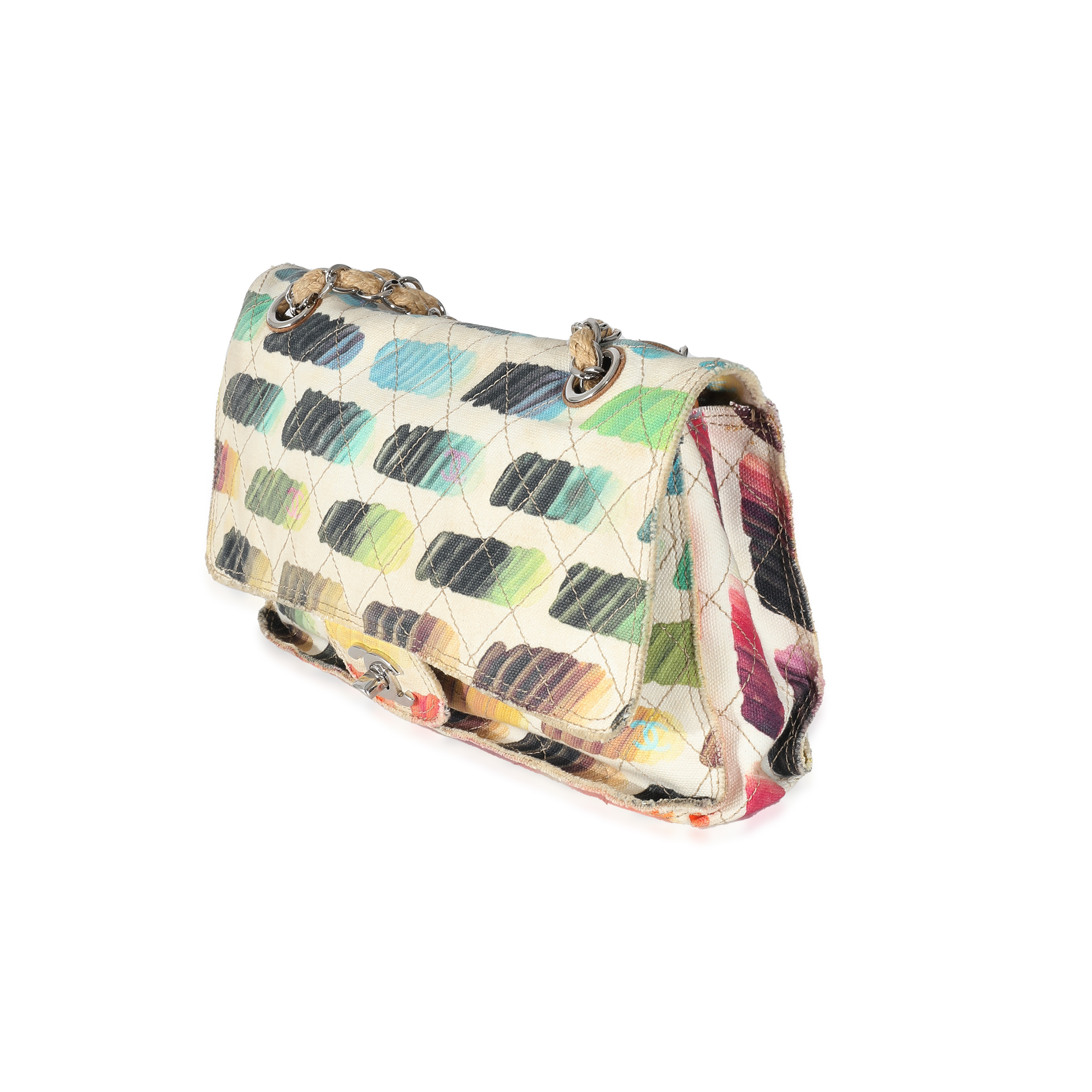 Chanel Watercolor Canvas Colorama Medium Classic Flap Bag Chanel Watercolor Canvas Colorama Medium Classic Flap Bag-1