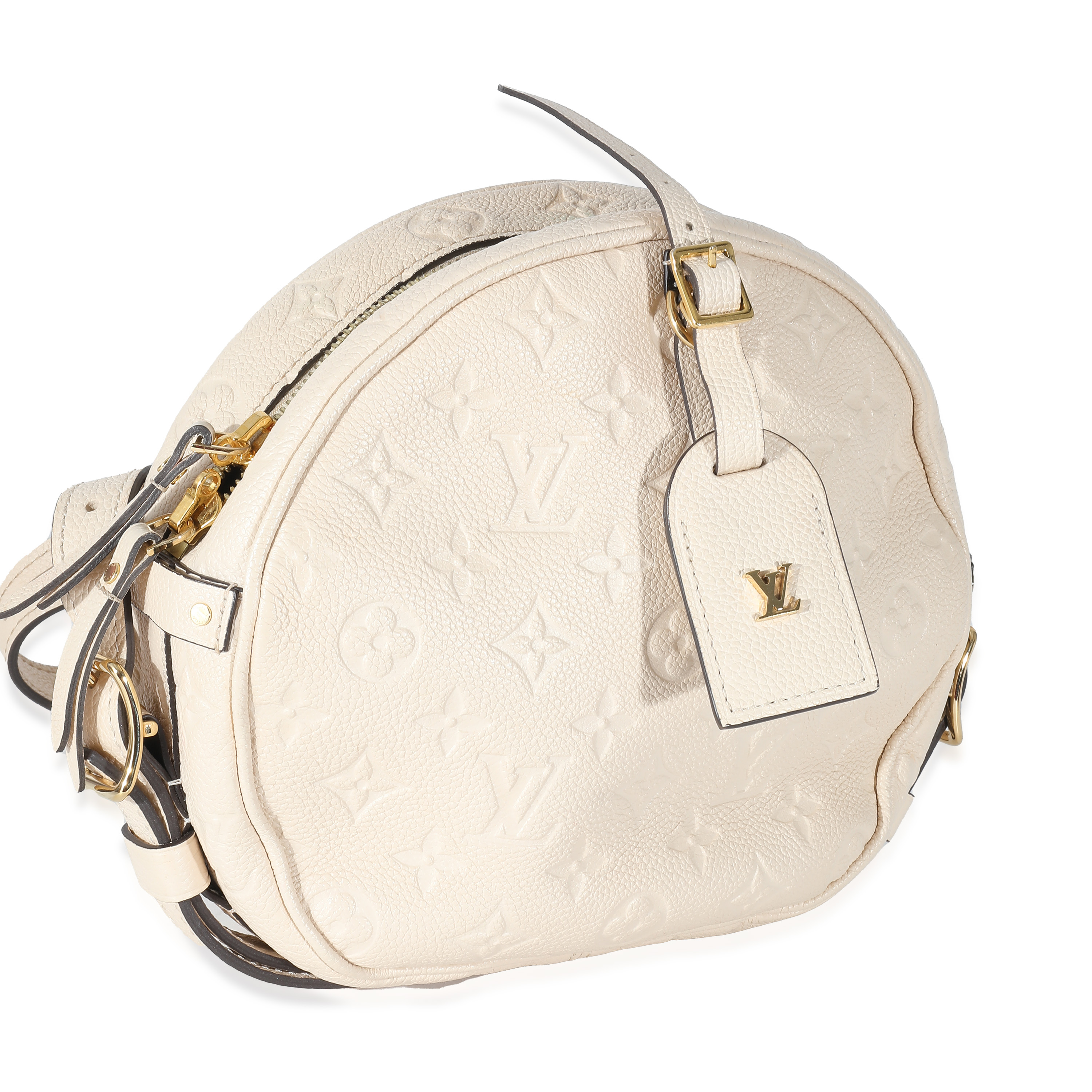 Louis Vuitton Creme Monogram Empreinte Boite Chapeau Souple MM-2