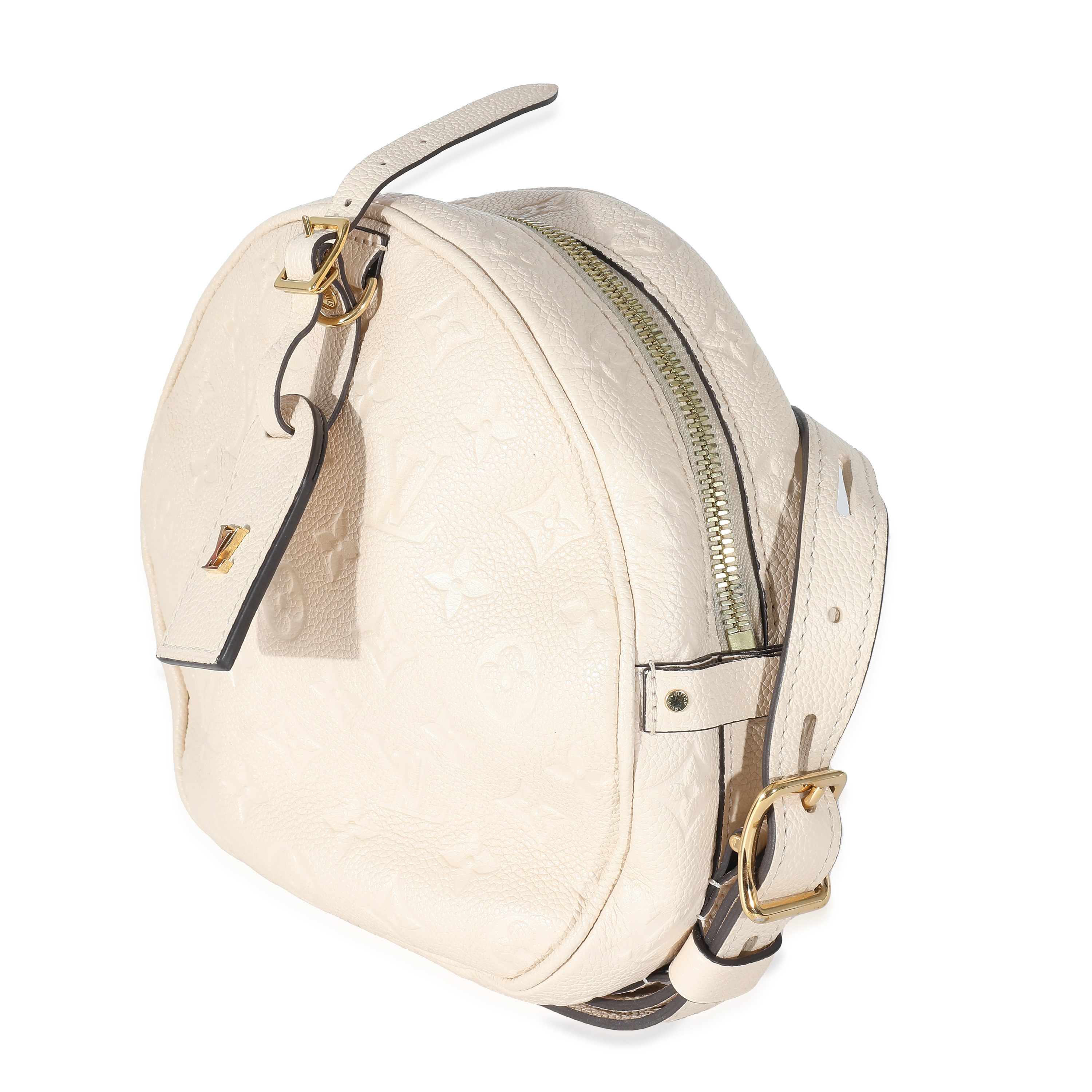 Louis Vuitton Creme Monogram Empreinte Boite Chapeau Souple MM-1