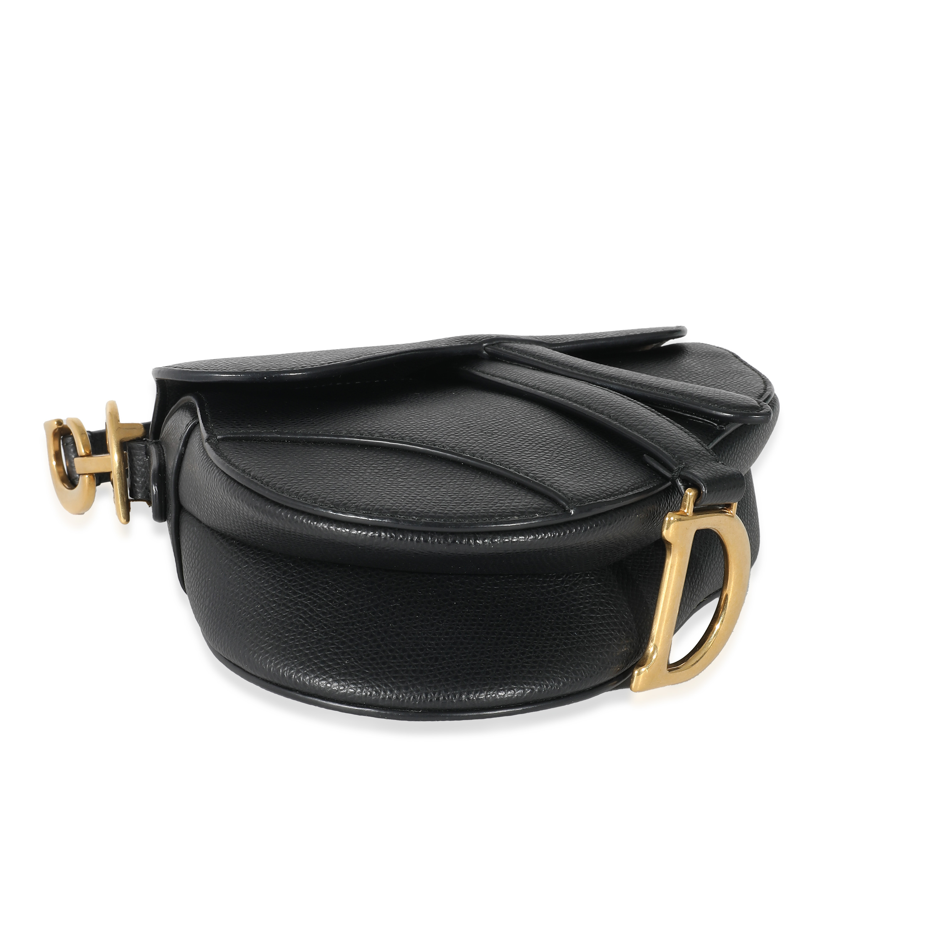 Christian Dior Black Grained Calfskin Mini Saddle Bag-5