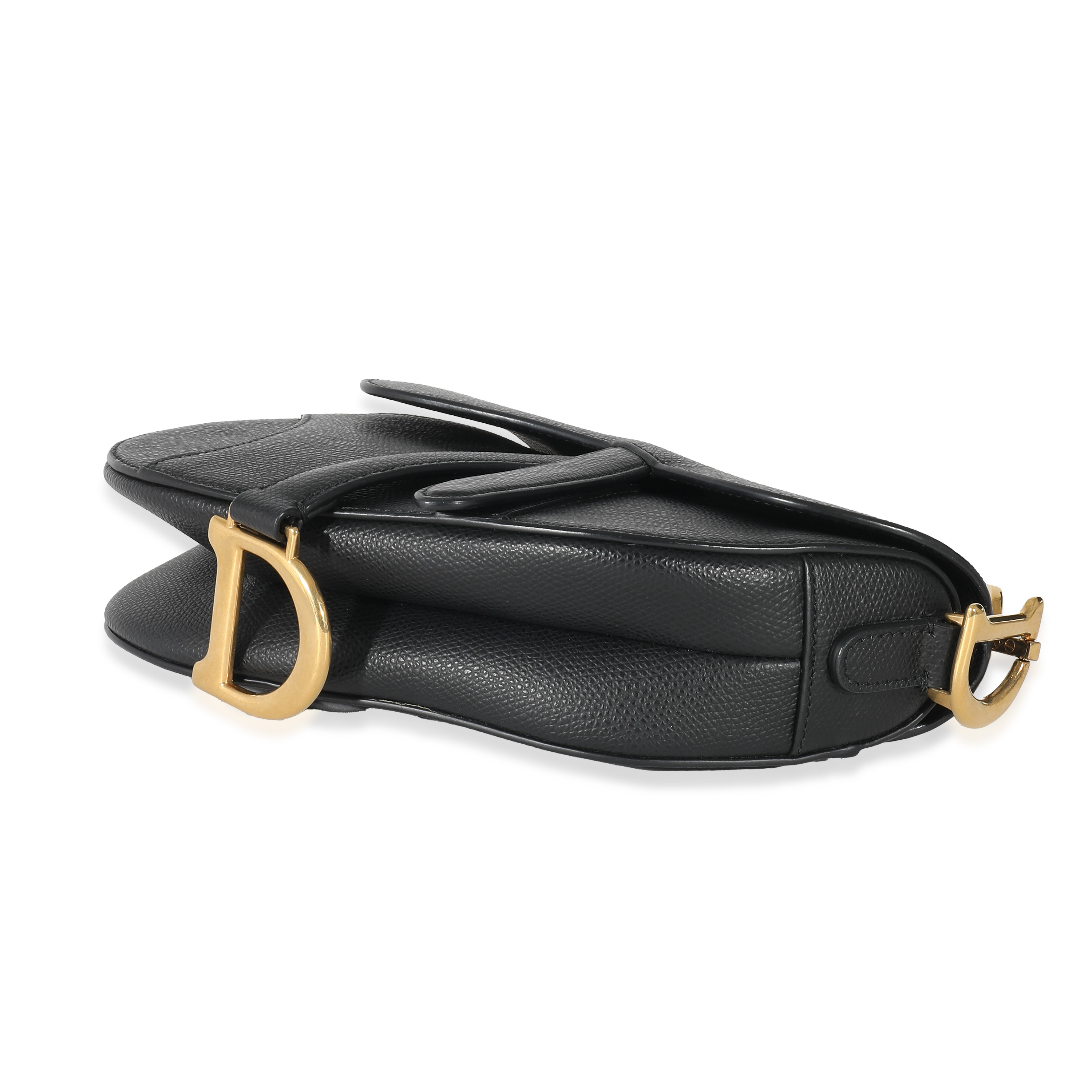 Christian Dior Black Grained Calfskin Mini Saddle Bag-4