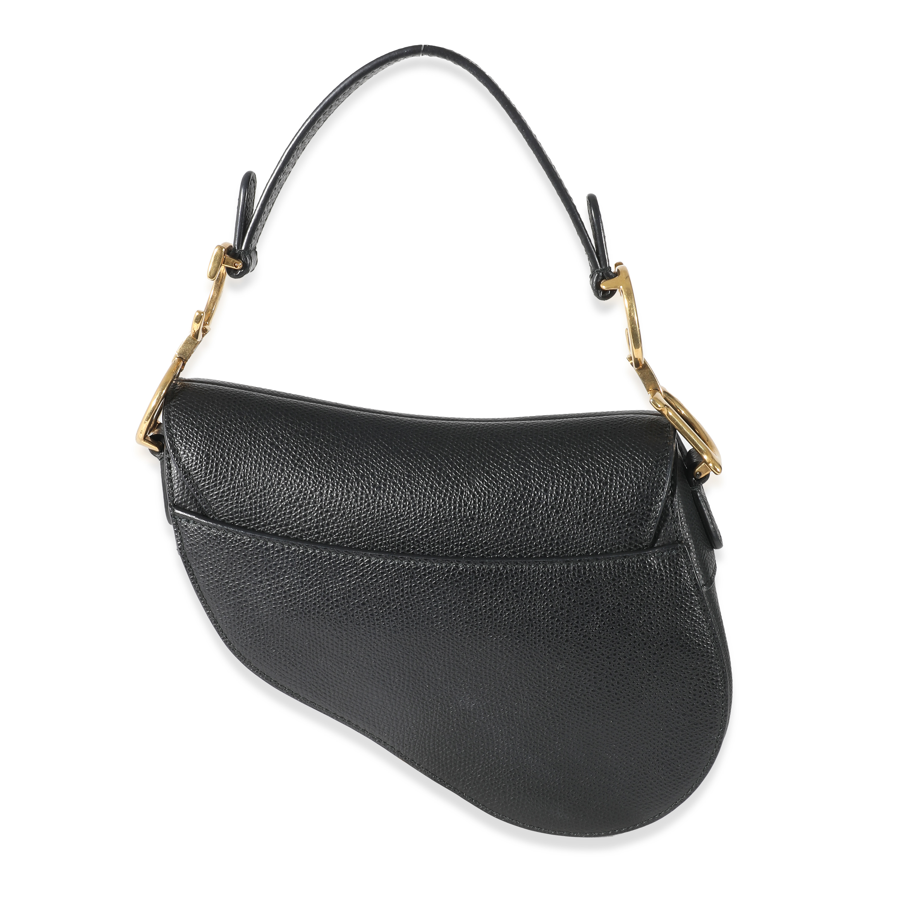 Christian Dior Black Grained Calfskin Mini Saddle Bag-2