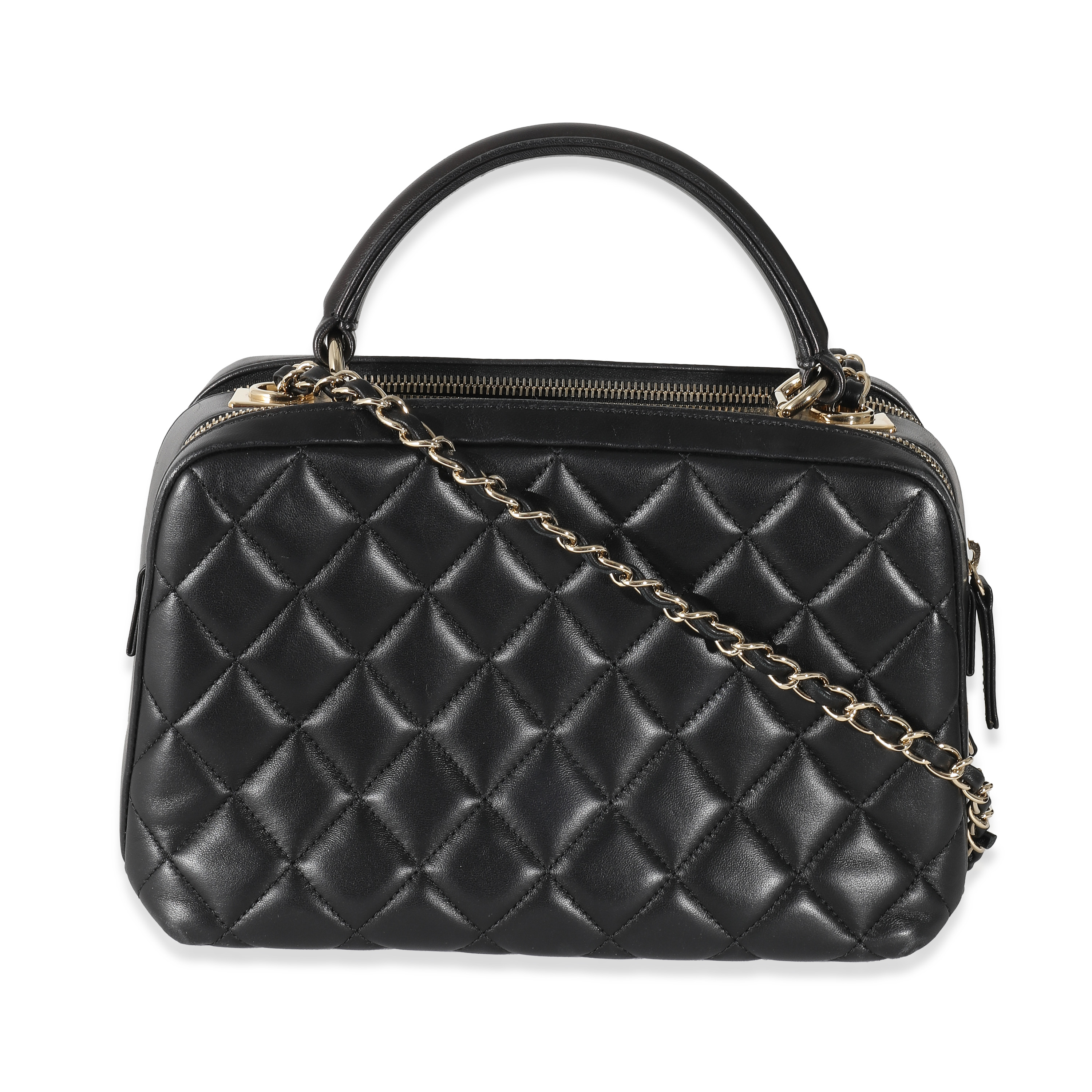 Chanel Black Quilted Lambskin Medium Trendy CC Bowling Bag-5