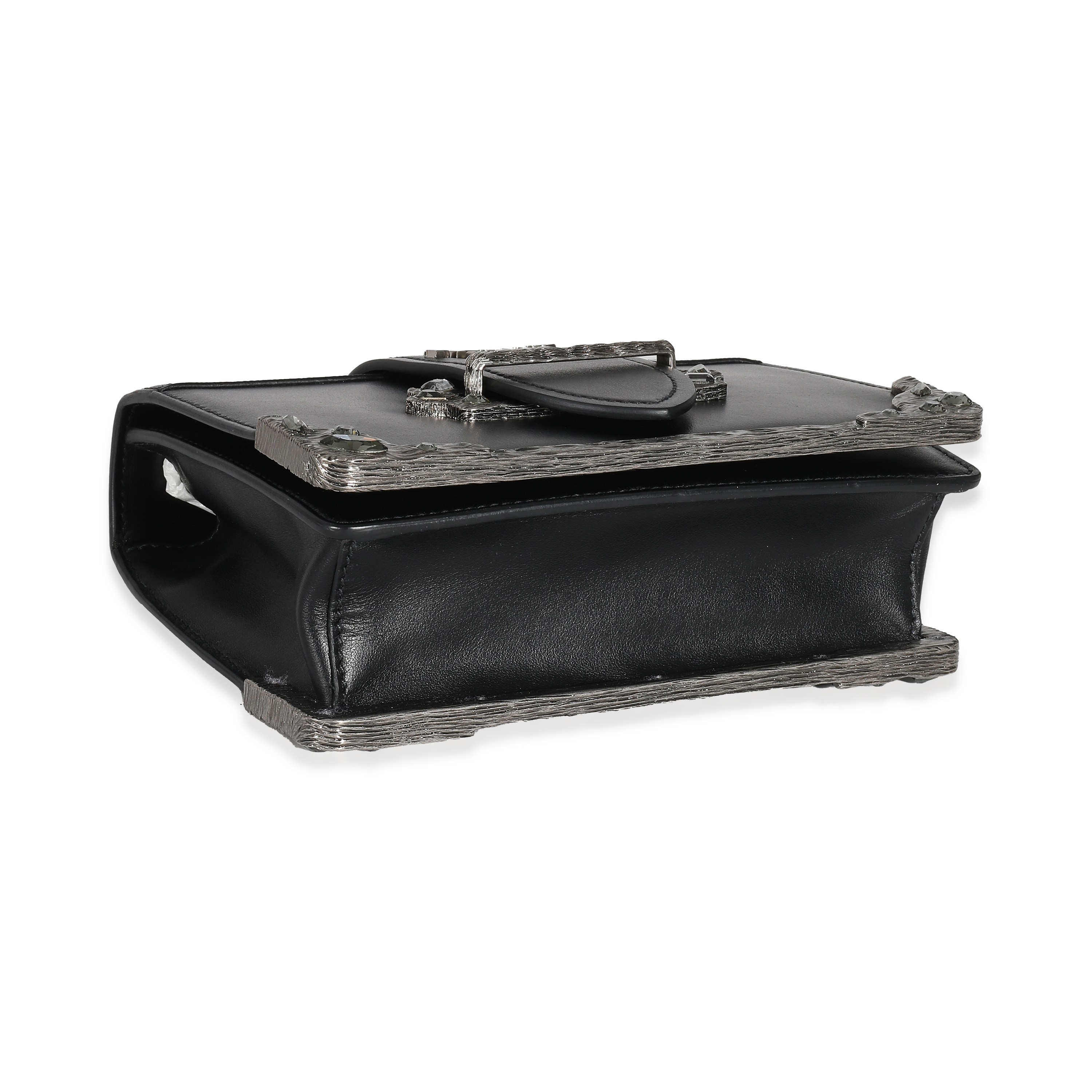 Prada Black City Calf Embellished Small Cahier-3