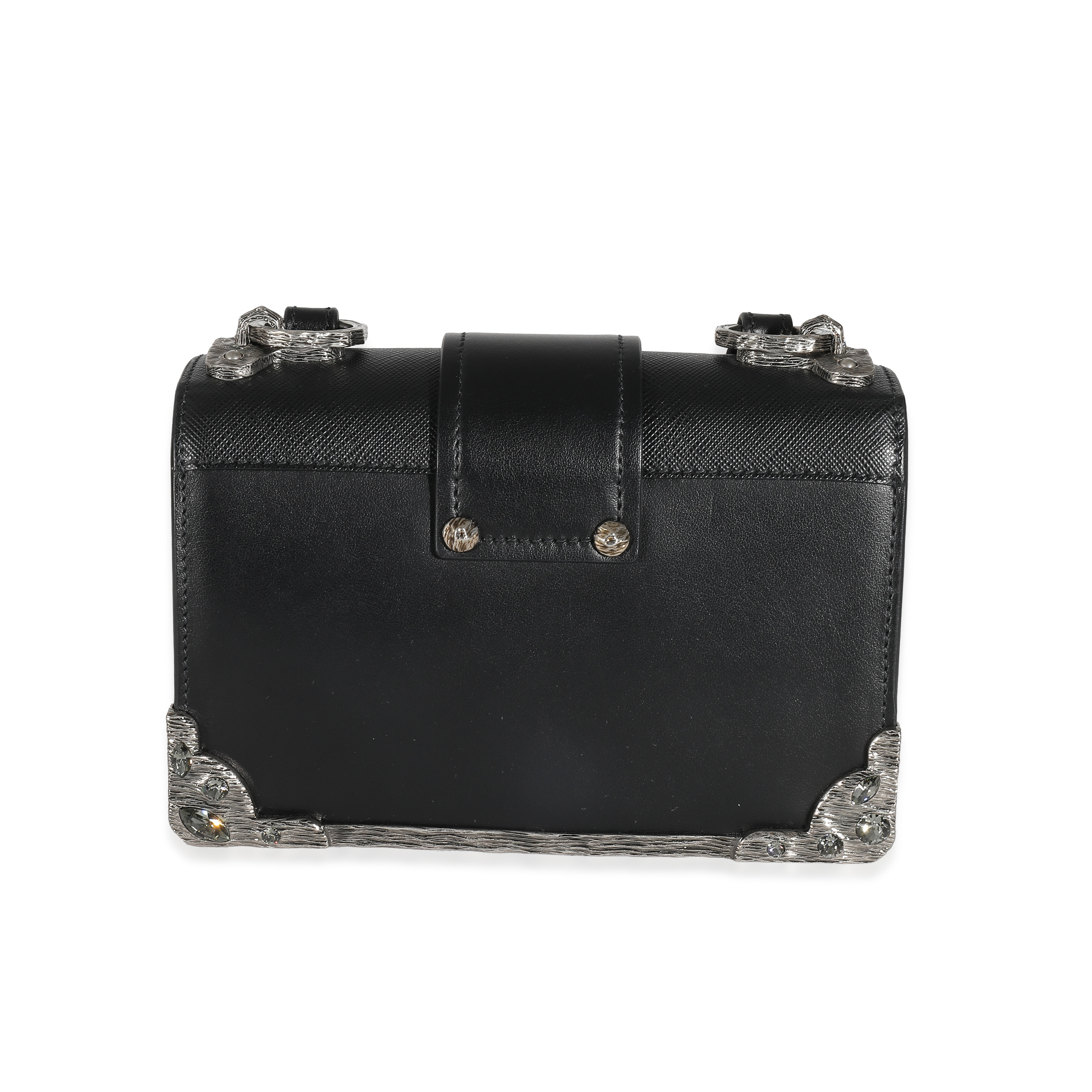 Prada Black City Calf Embellished Small Cahier Prada Black City Calf Embellished Small Cahier-4