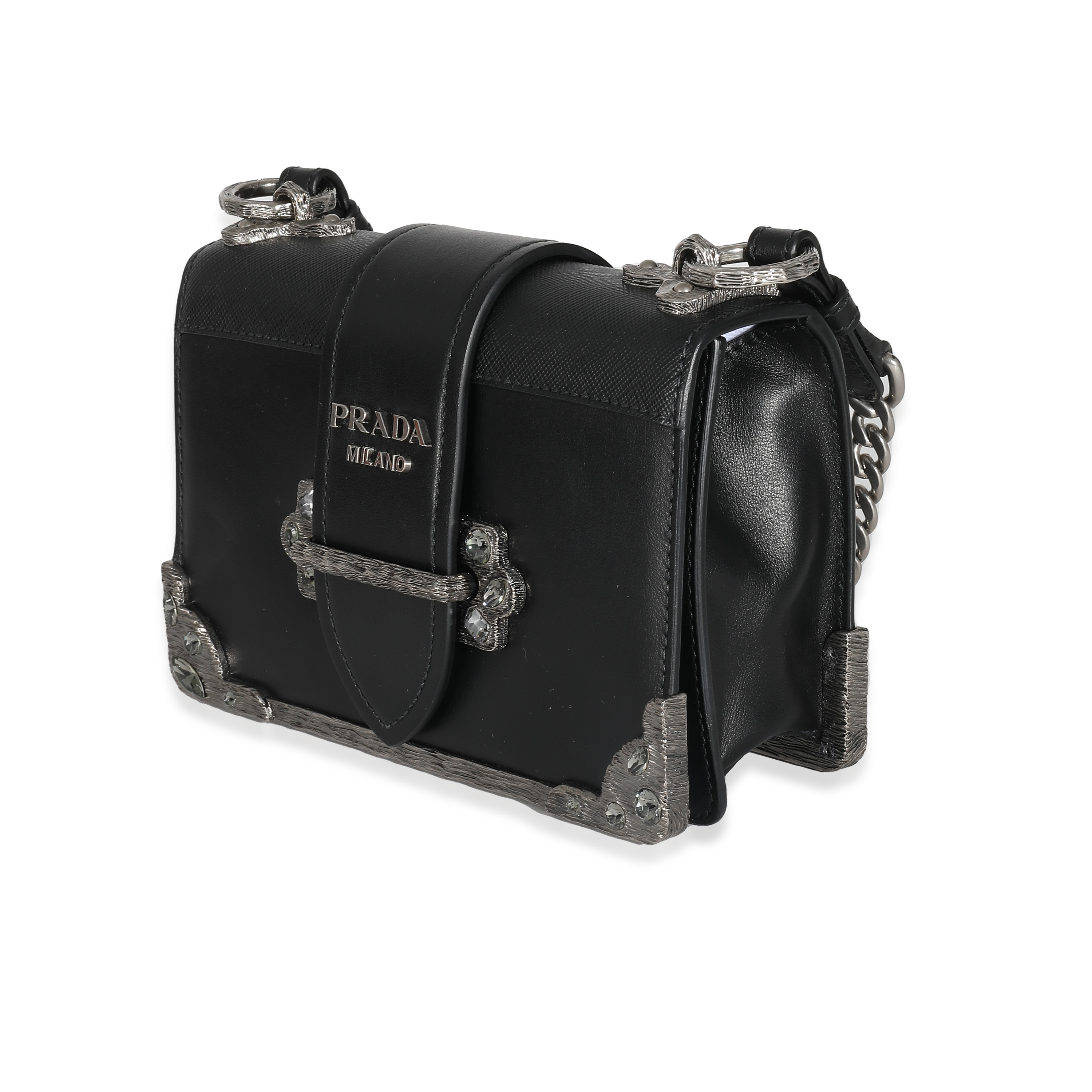 Prada Black City Calf Embellished Small Cahier Prada Black City Calf Embellished Small Cahier-1