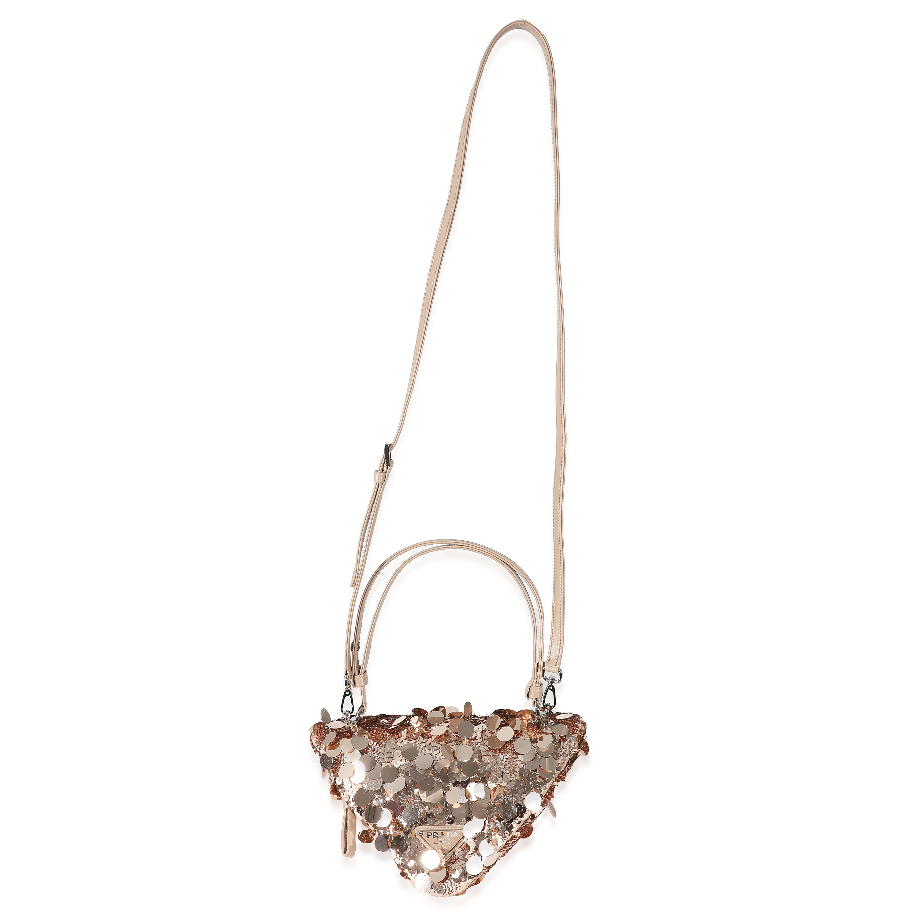 Prada Pink Cameo Sequin Triangle Bag-4
