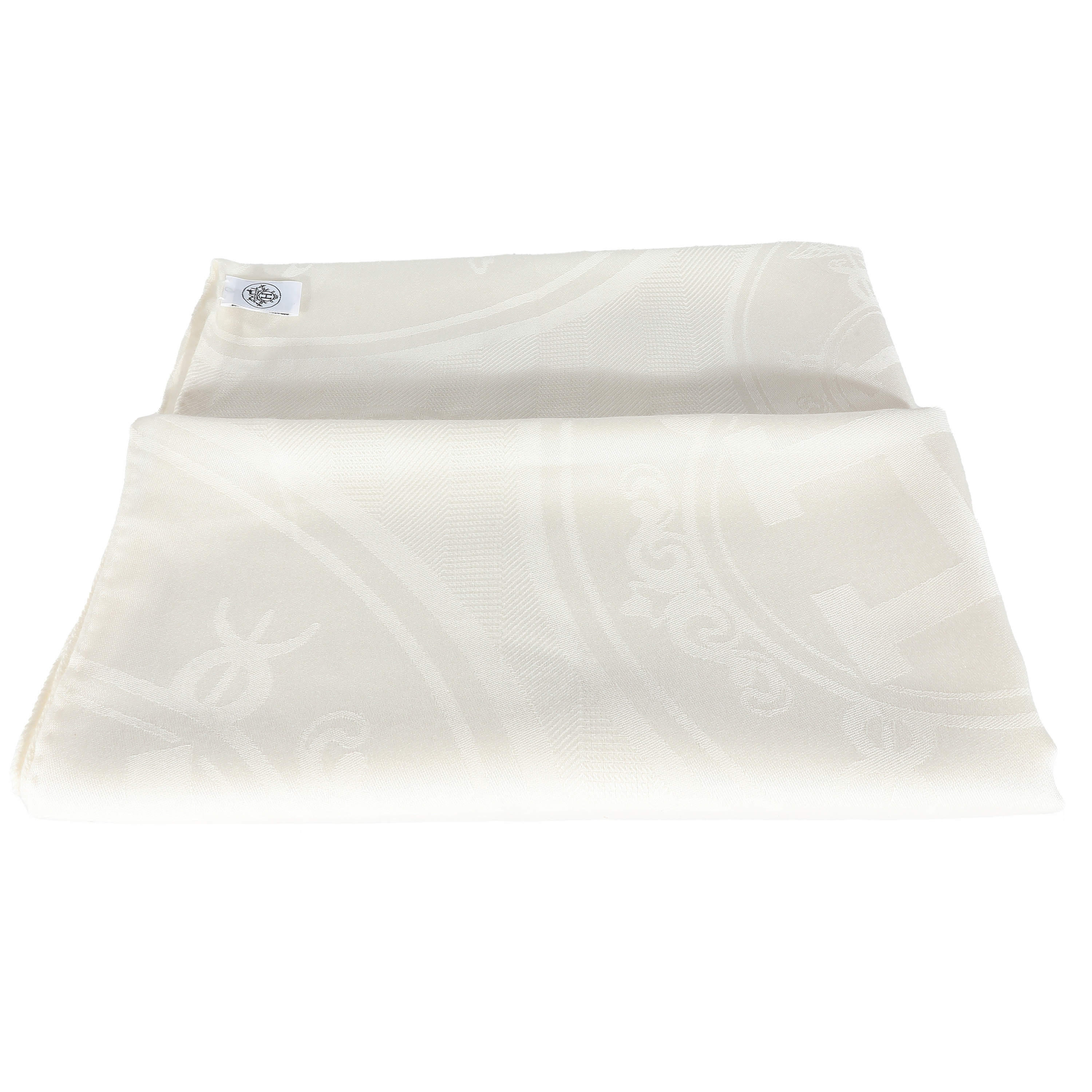 Hermès Ivory Cashmere Silk New Libris Stole Hermès Ivory Cashmere Silk New Libris Stole