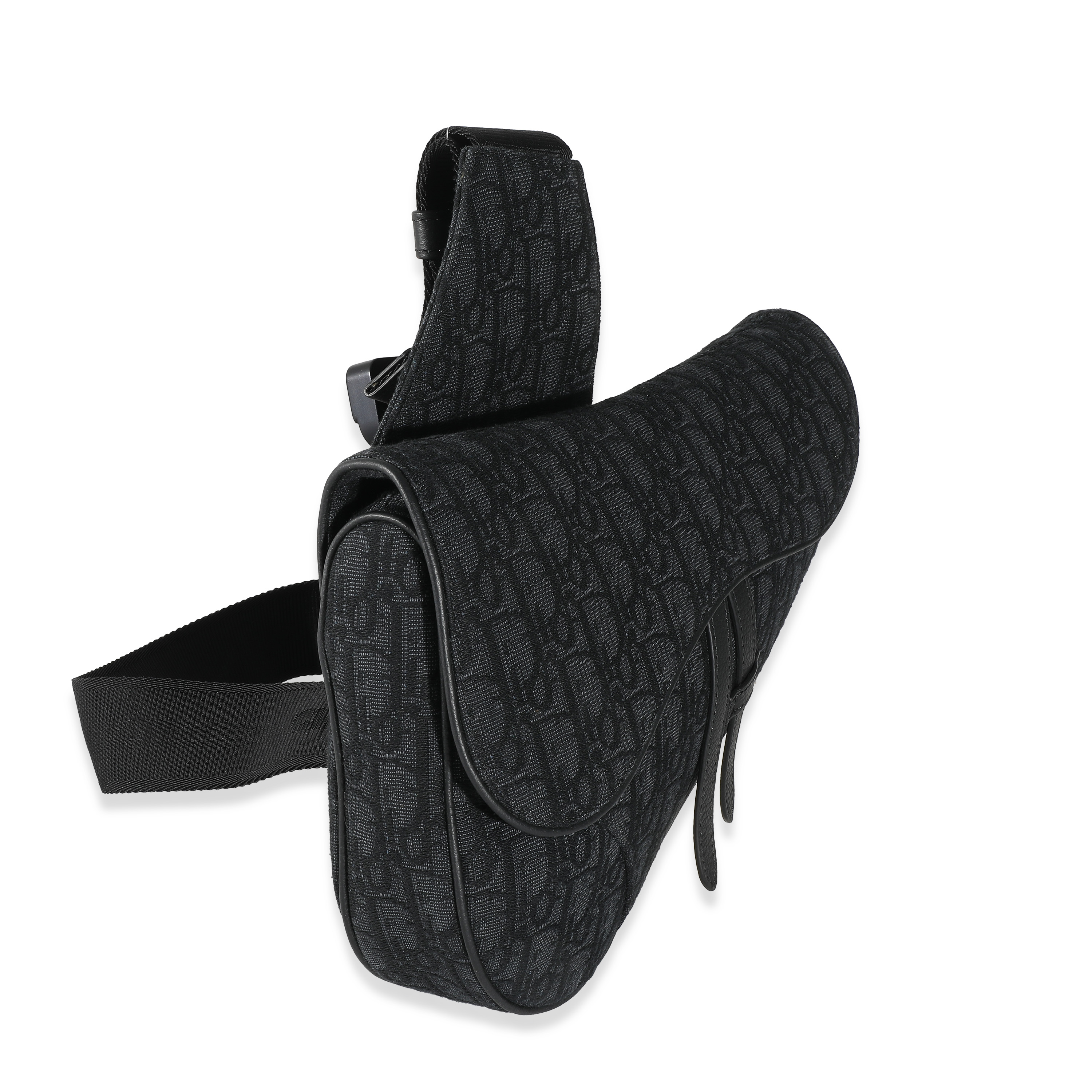 Dior Black Oblique Jacquard Saddle Bag-7