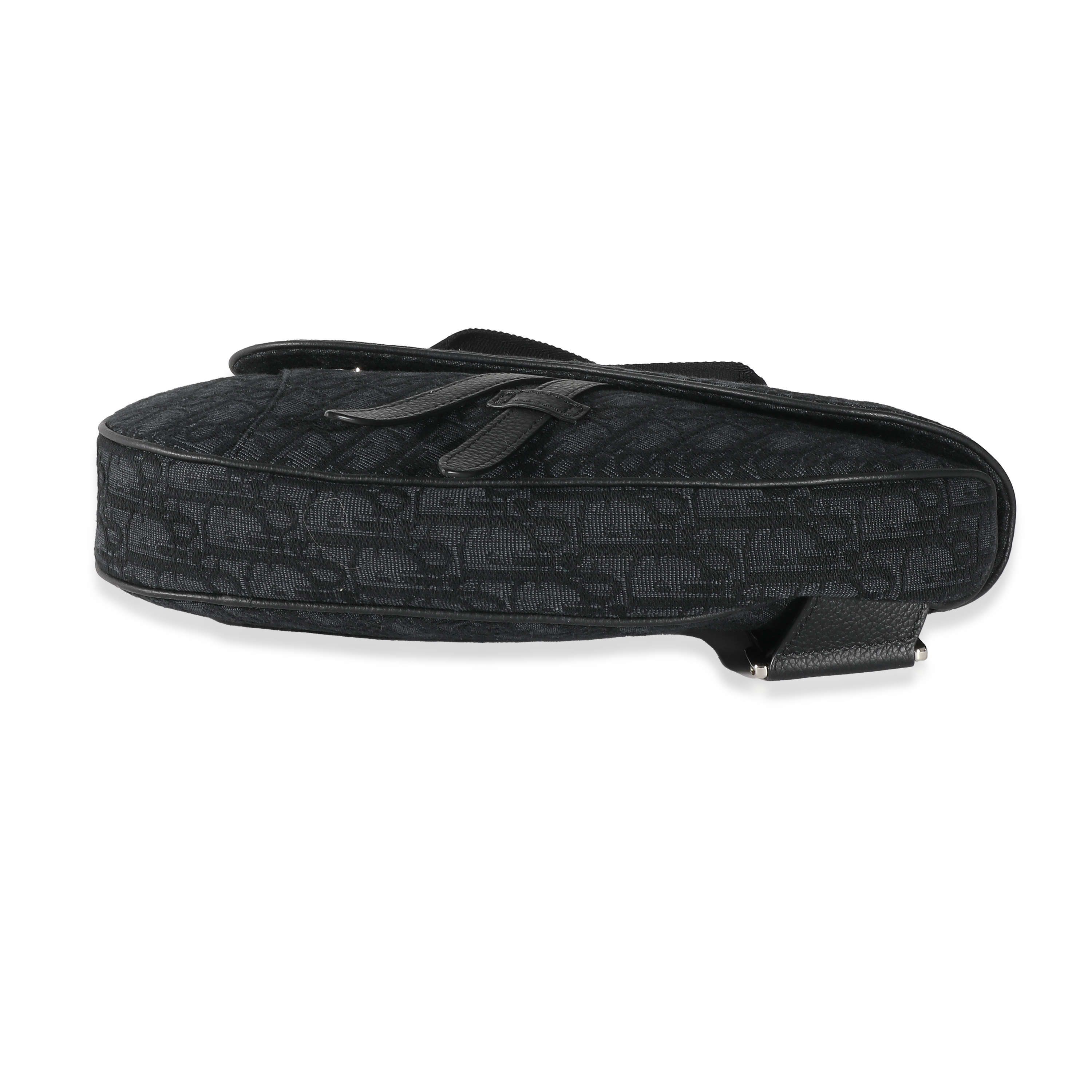 Dior Black Oblique Jacquard Saddle Bag-6