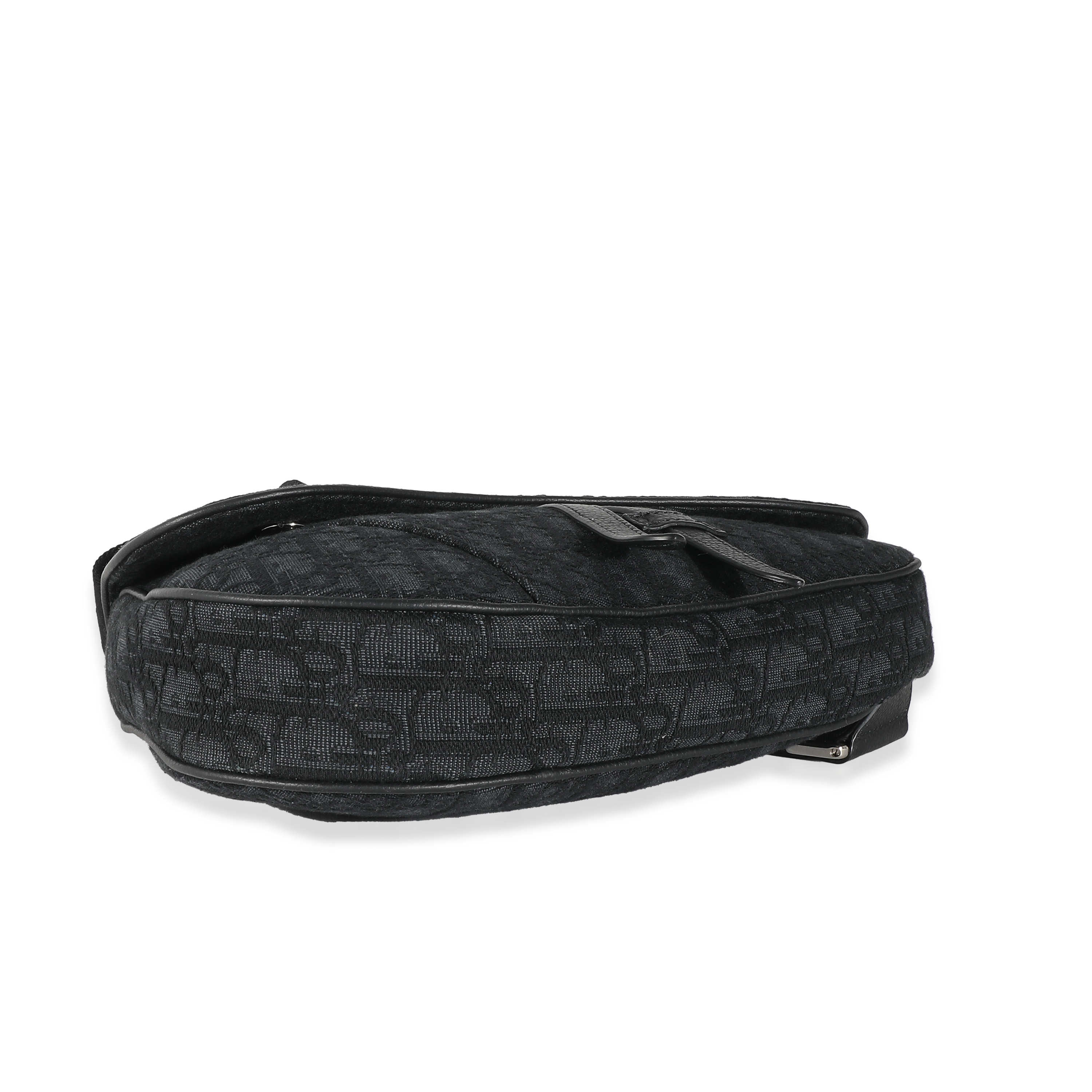 Dior Black Oblique Jacquard Saddle Bag-5