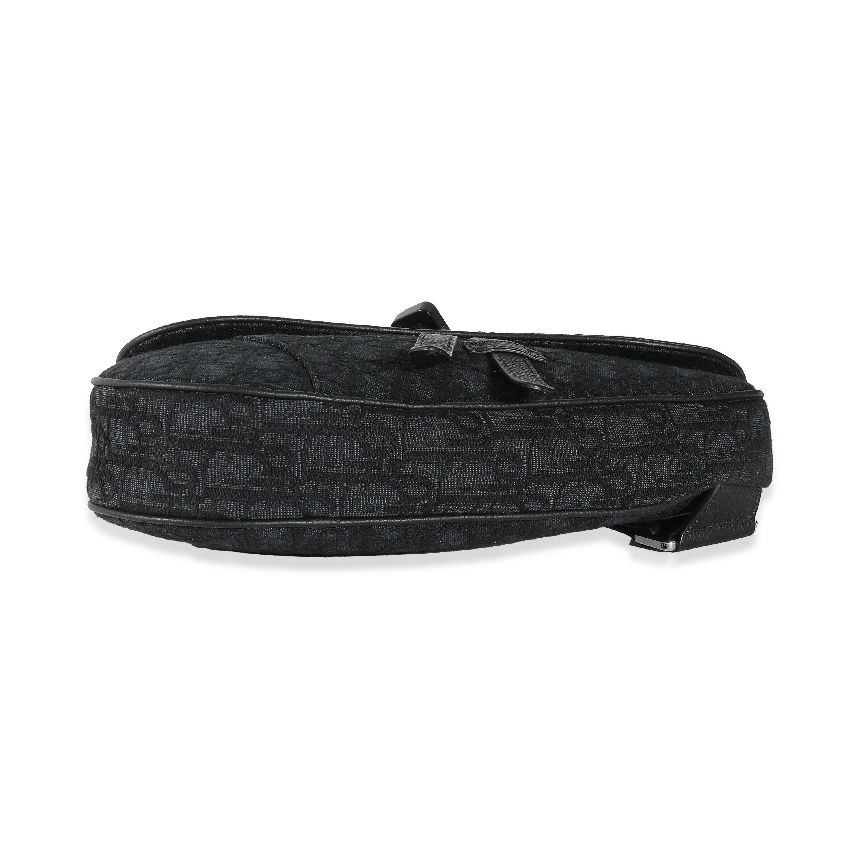 Dior Black Oblique Jacquard Saddle Bag-4