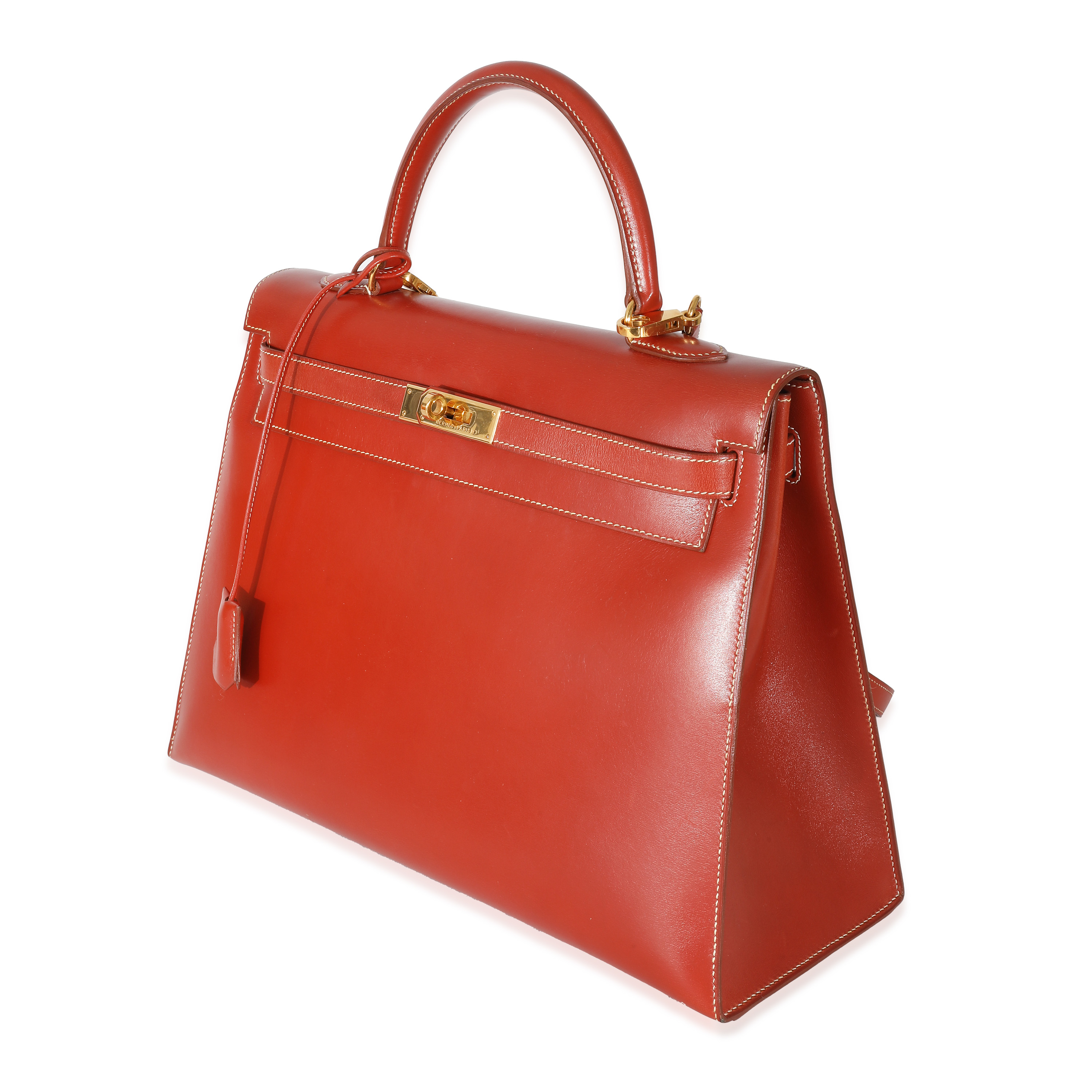 Hermès Brique Box Sellier Kelly 35 GHW-7