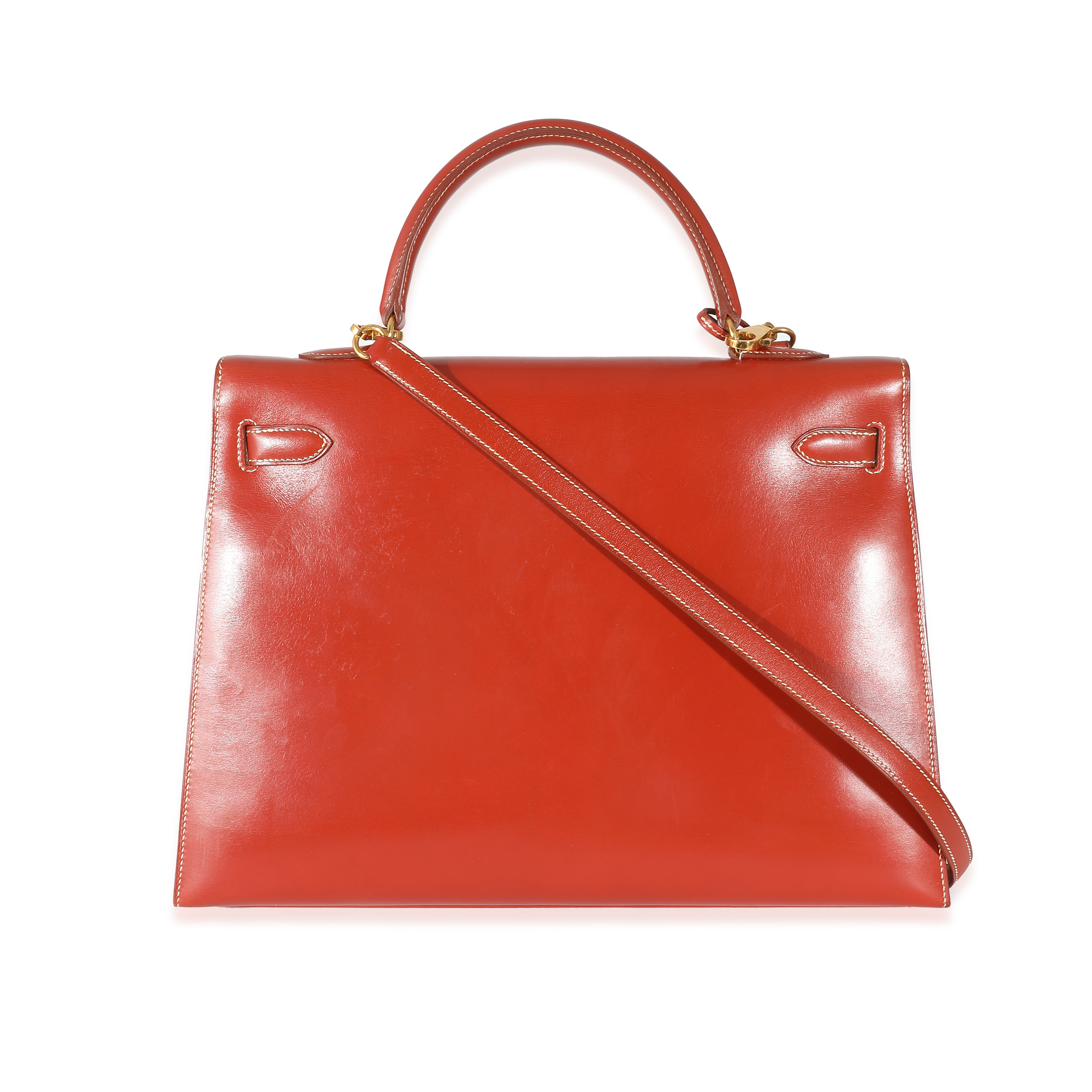 Hermès Brique Box Sellier Kelly 35 GHW-2