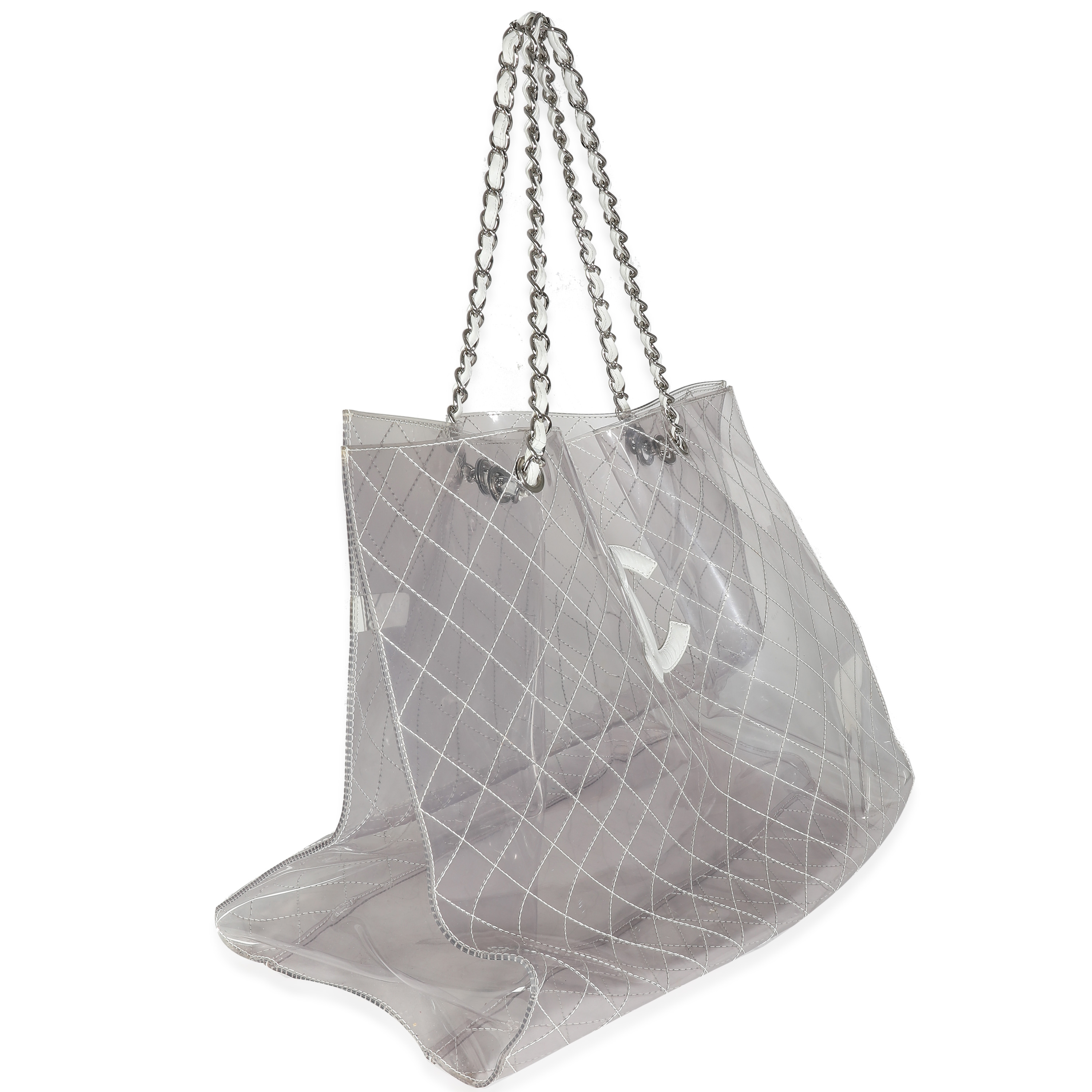 Chanel Transparent PVC Quilted CC XXL Shopping Tote-1