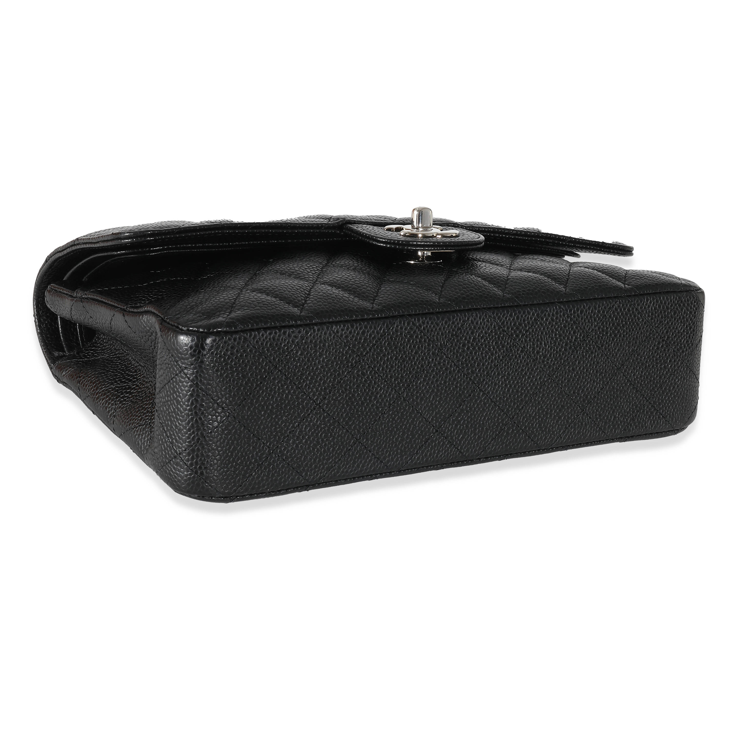 Chanel Black Quilted Caviar Medium Classic Double Flap Bag-3