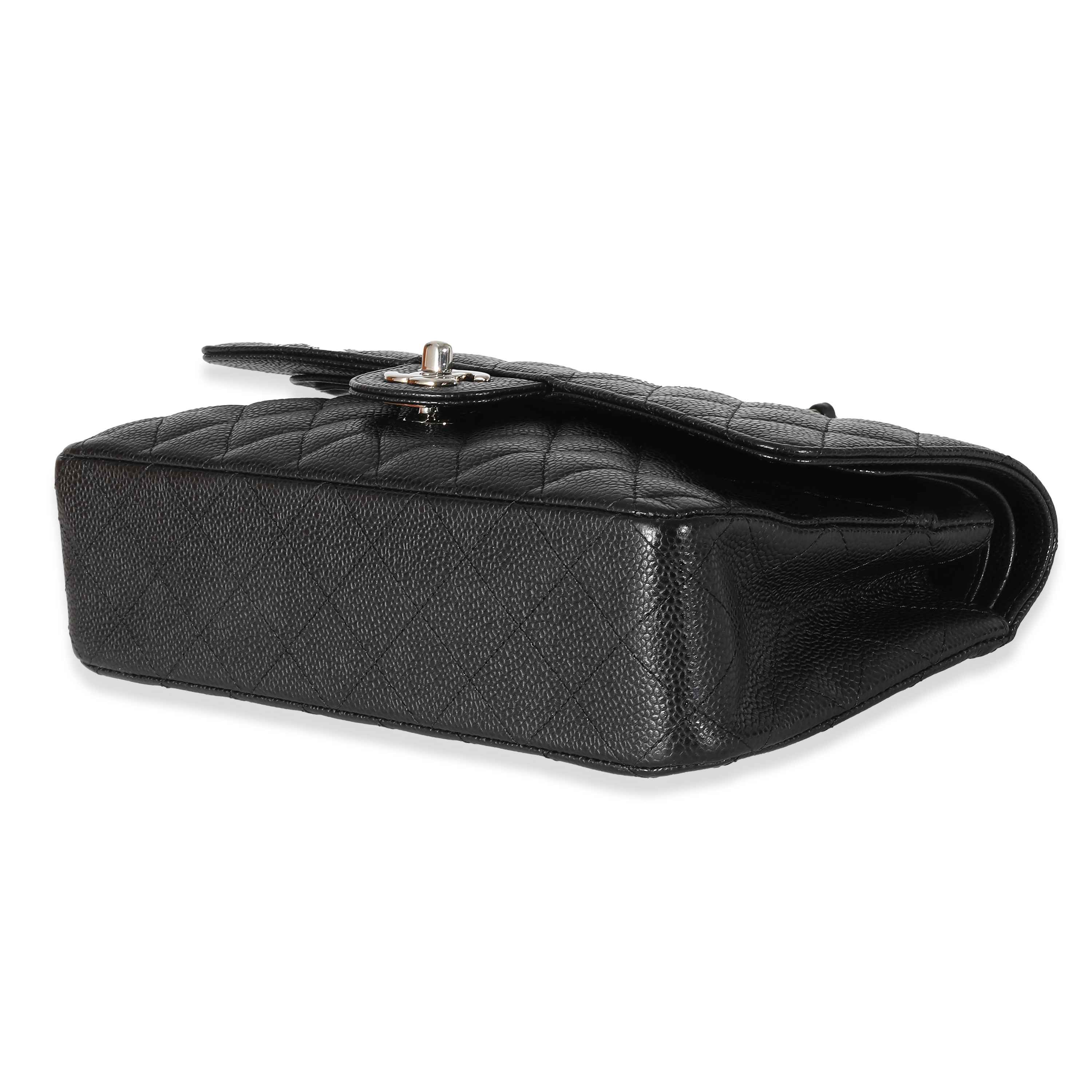 Chanel Black Quilted Caviar Medium Classic Double Flap Bag-5