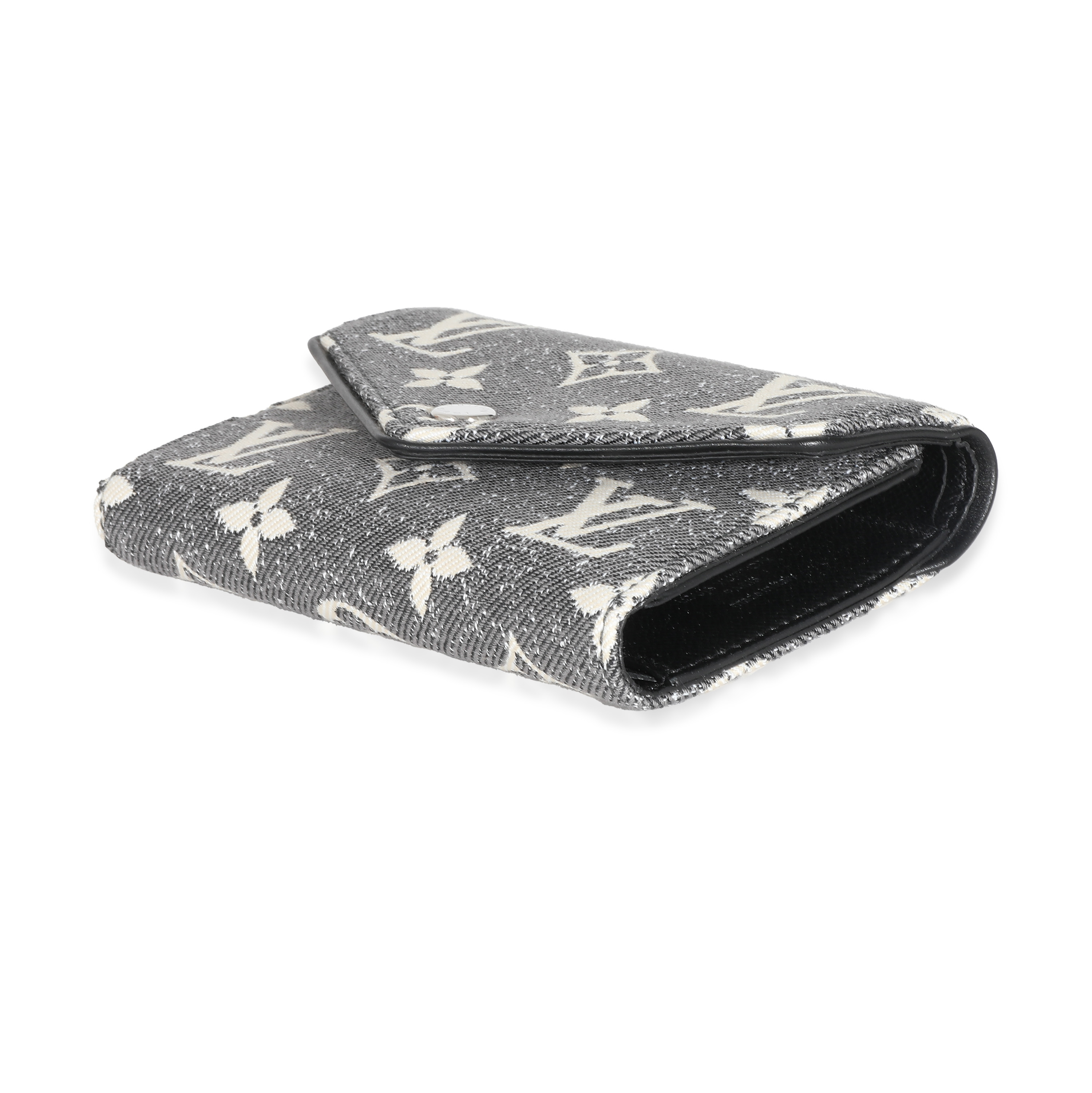 Louis Vuitton Black Denim Monogram Jacquard Victorine Wallet-4