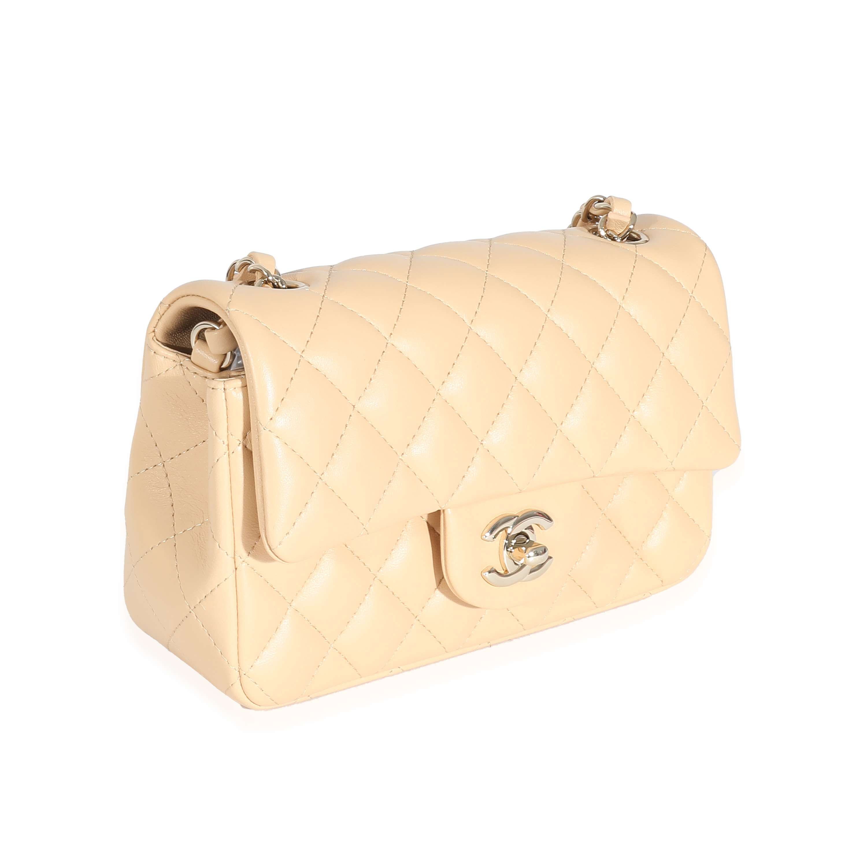 Chanel 22C Beige Quilted Lambskin Mini Rectangular Flap Bag Chanel 22C Beige Quilted Lambskin Mini Rectangular Flap Bag-3