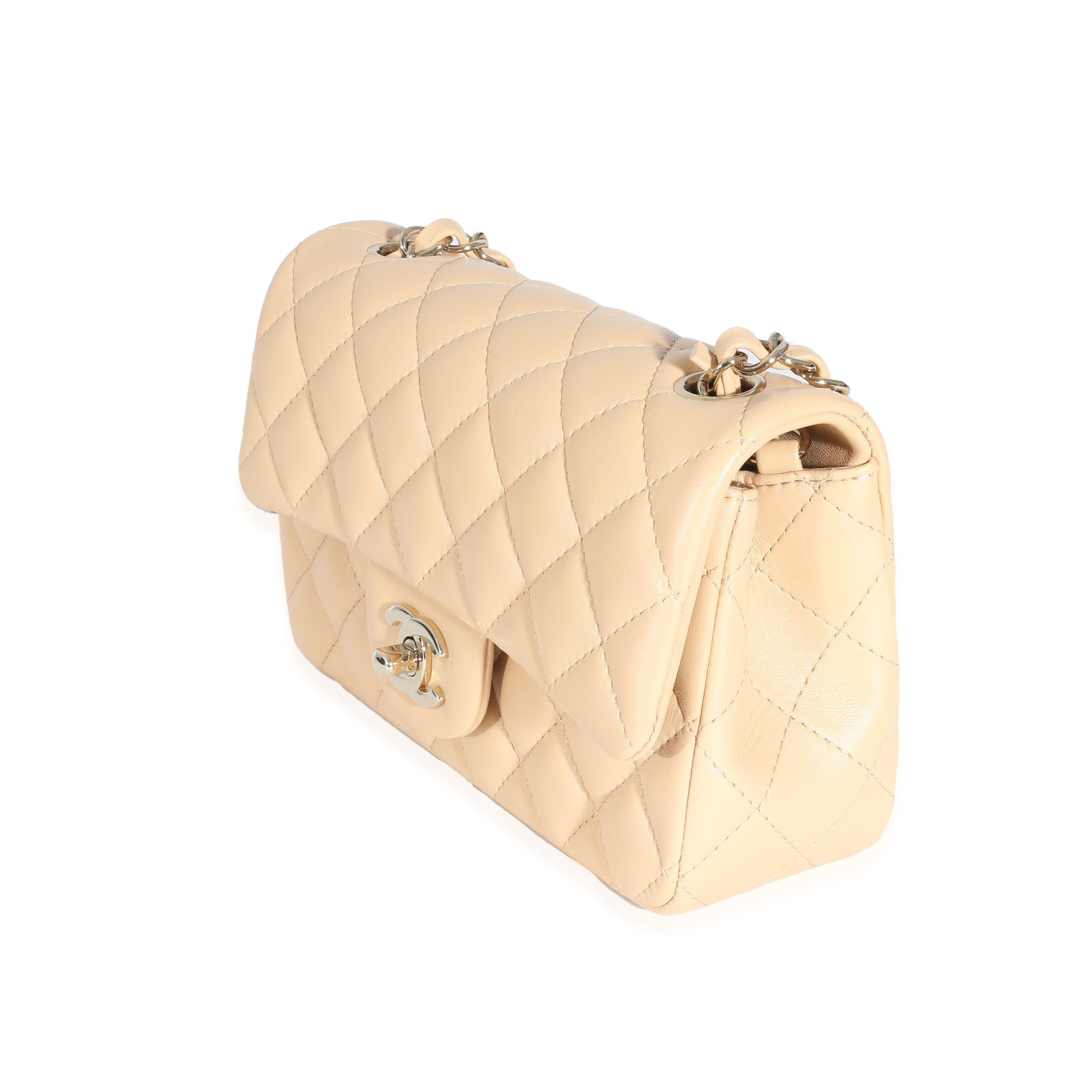 Chanel 22C Beige Quilted Lambskin Mini Rectangular Flap Bag Chanel 22C Beige Quilted Lambskin Mini Rectangular Flap Bag-1