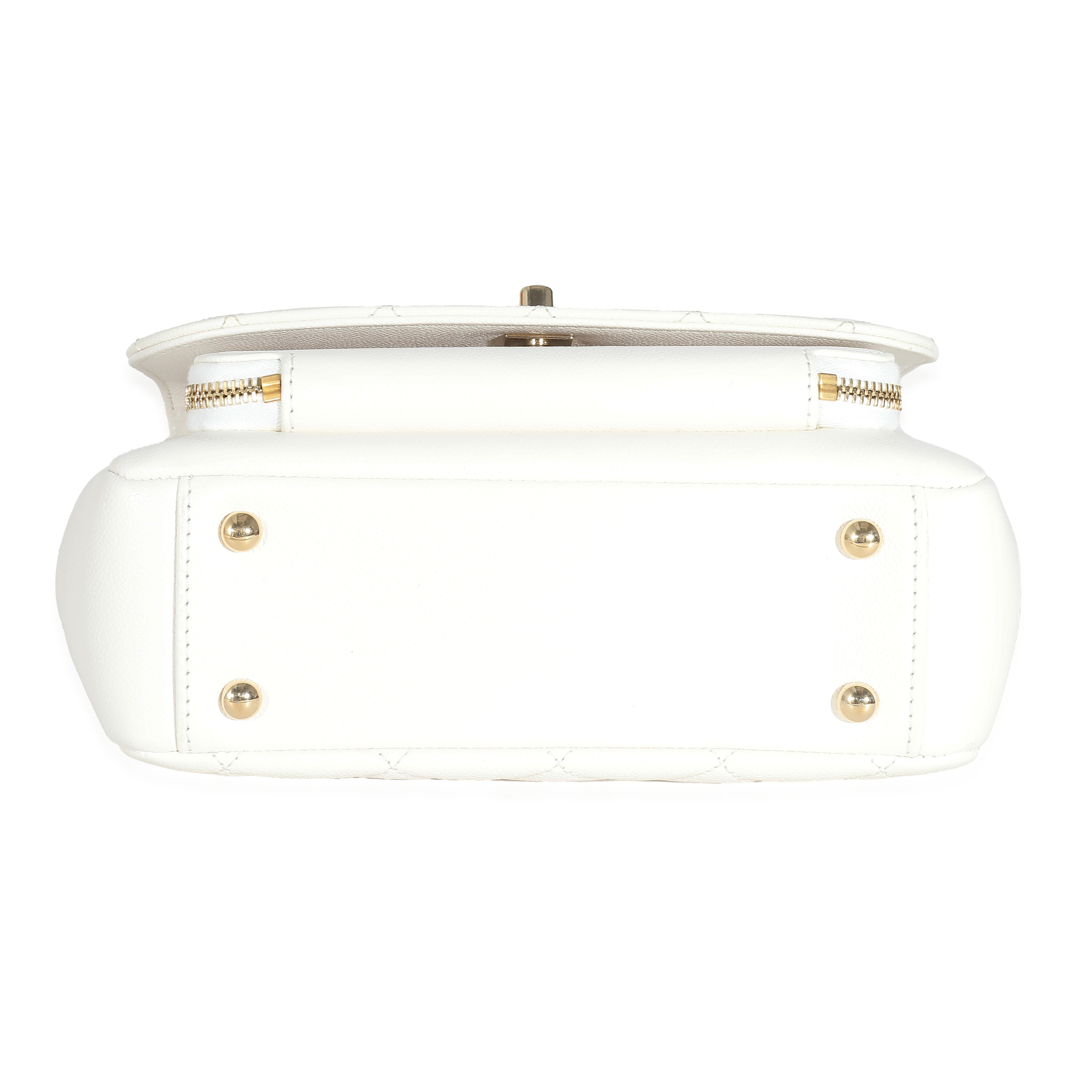 Chanel White Quilted Caviar Medium Business Affinity Flap Bag-5