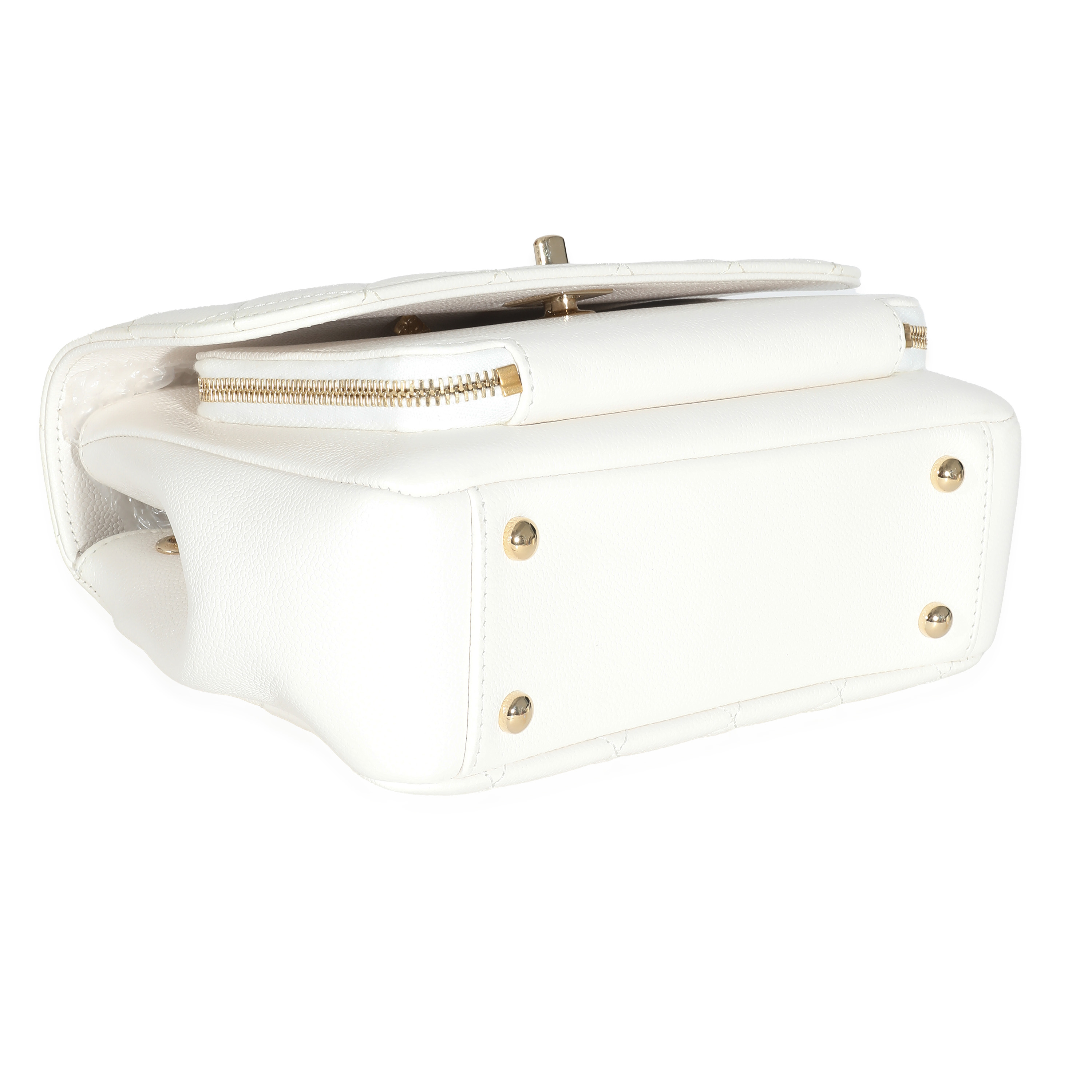 Chanel White Quilted Caviar Medium Business Affinity Flap Bag-2