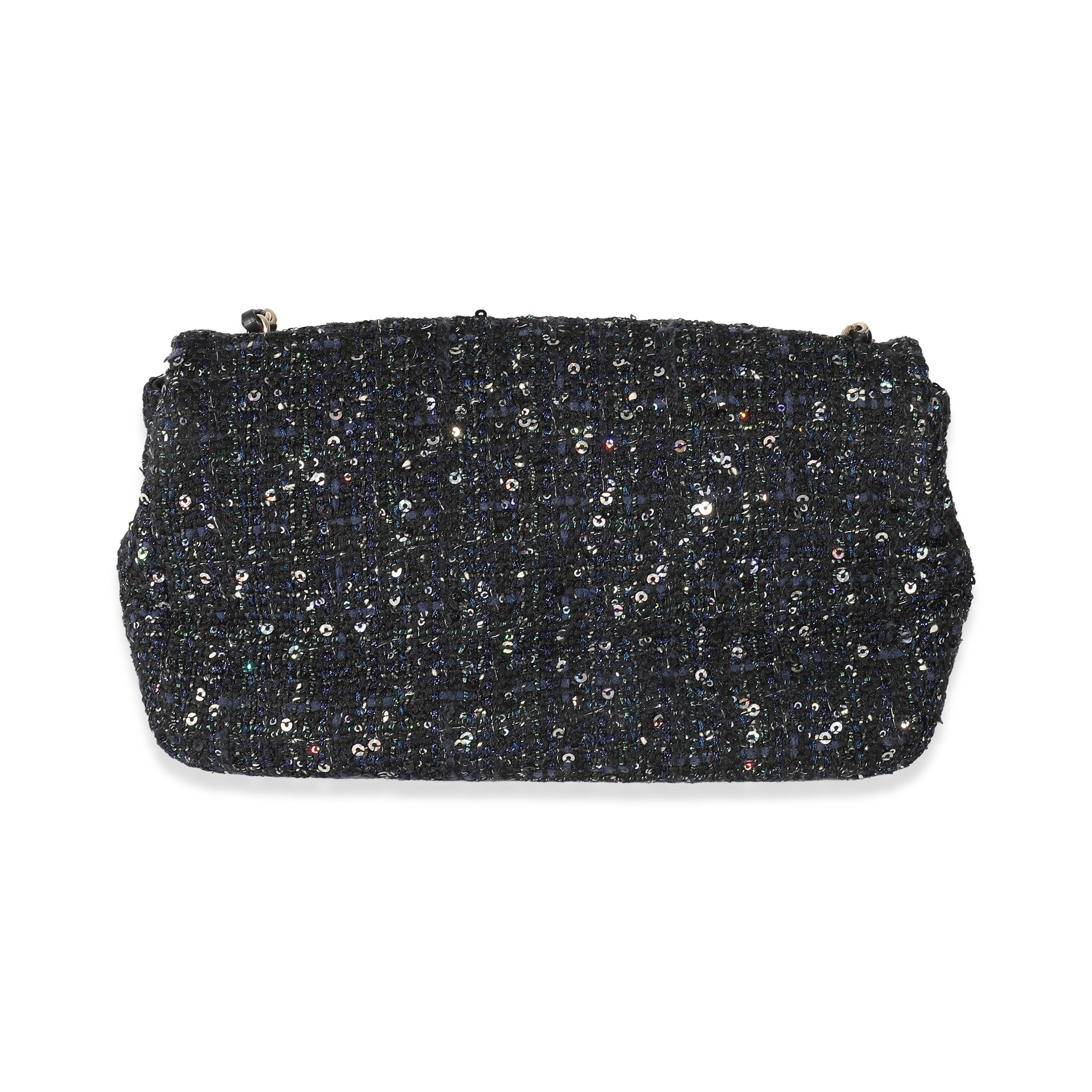 Chanel Black Ecru Tweed Medium Pearl Handle Flap Bag Chanel Black Ecru Tweed Medium Pearl Handle Flap Bag-4