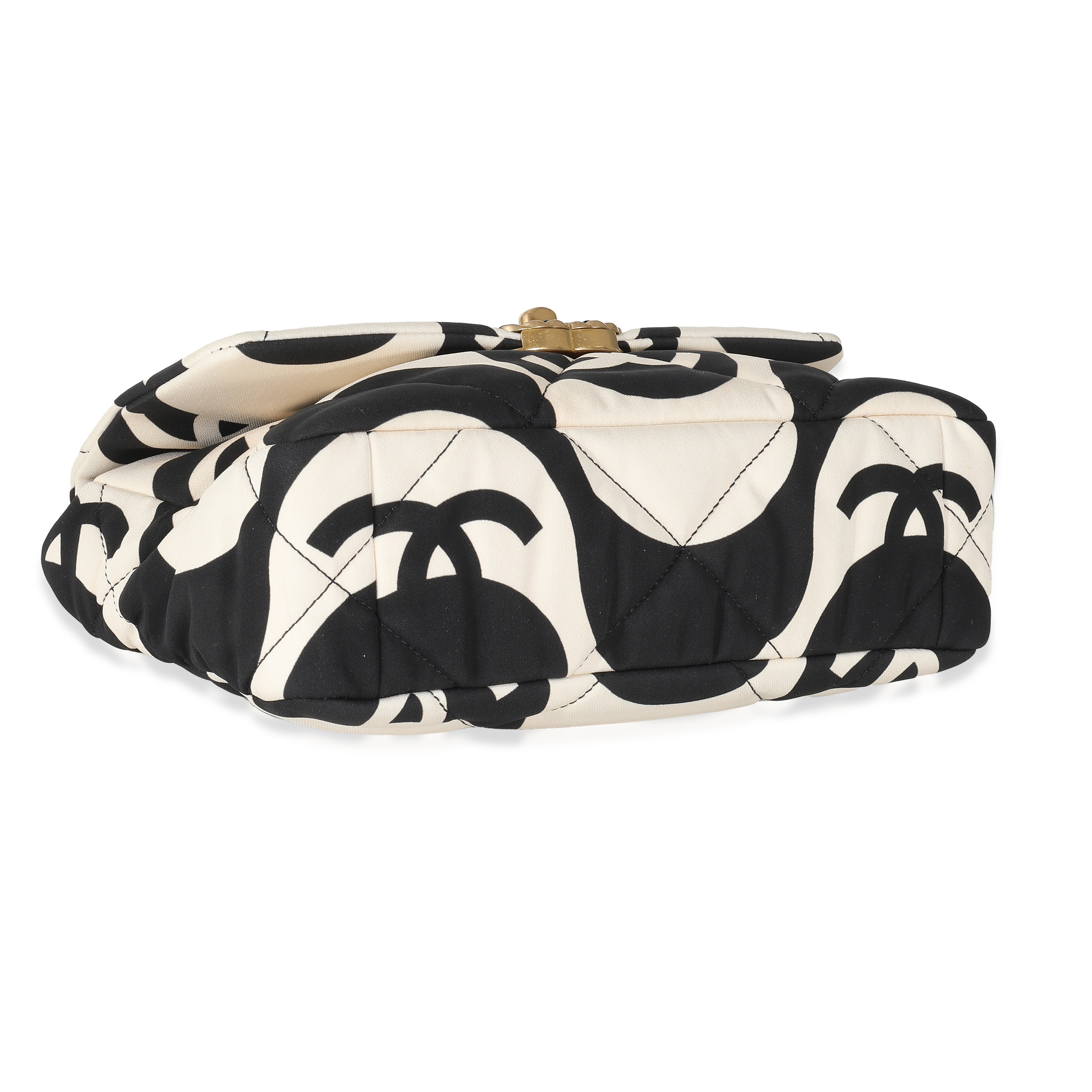 Chanel Black White CC Fabric Medium Chanel 19 Flap Bag Chanel Black White CC Fabric Medium Chanel 19 Flap Bag-6