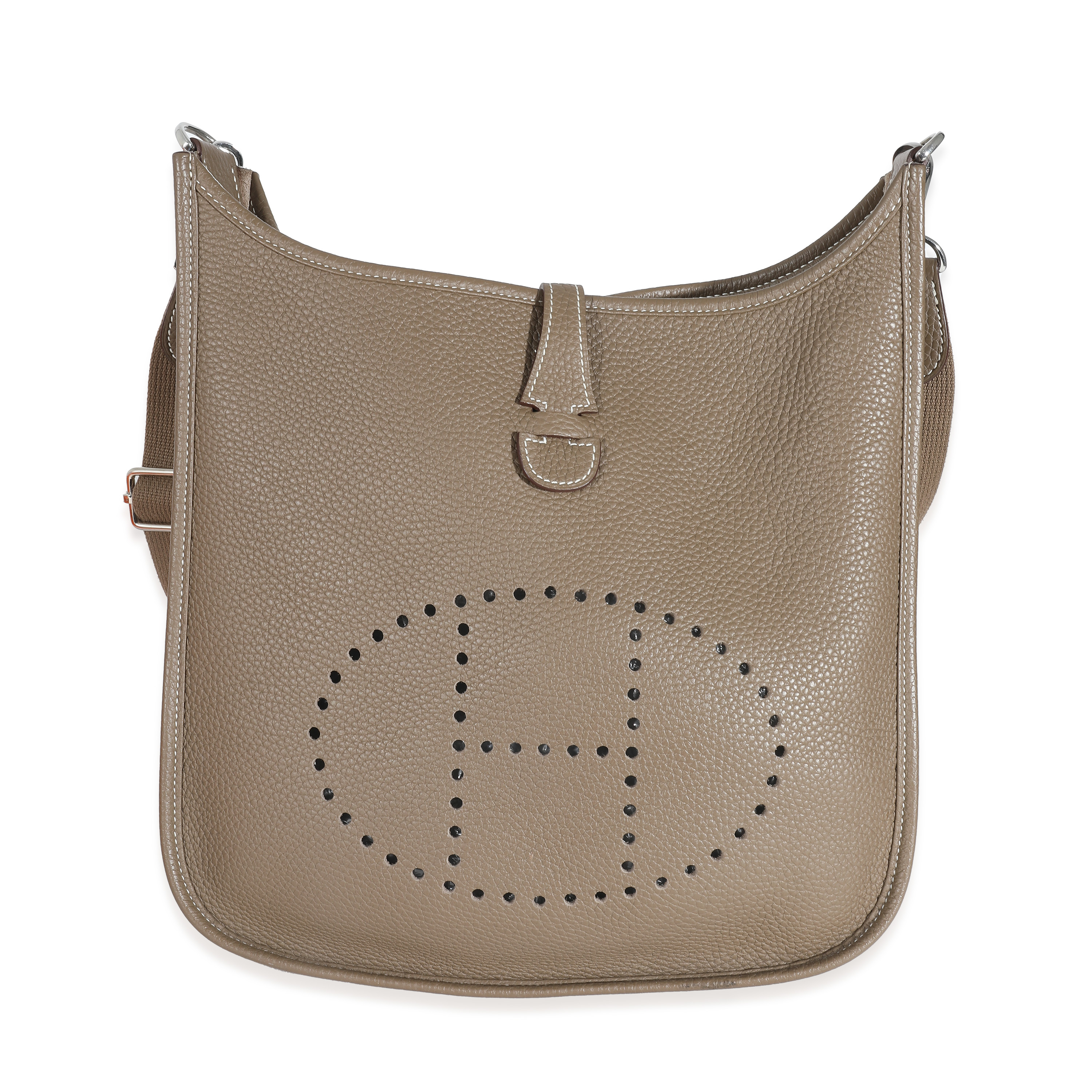 Hermès Etoupe Taurillon Clemence Evelyne III PM PHW Hermès Etoupe Taurillon Clemence Evelyne III PM PHW