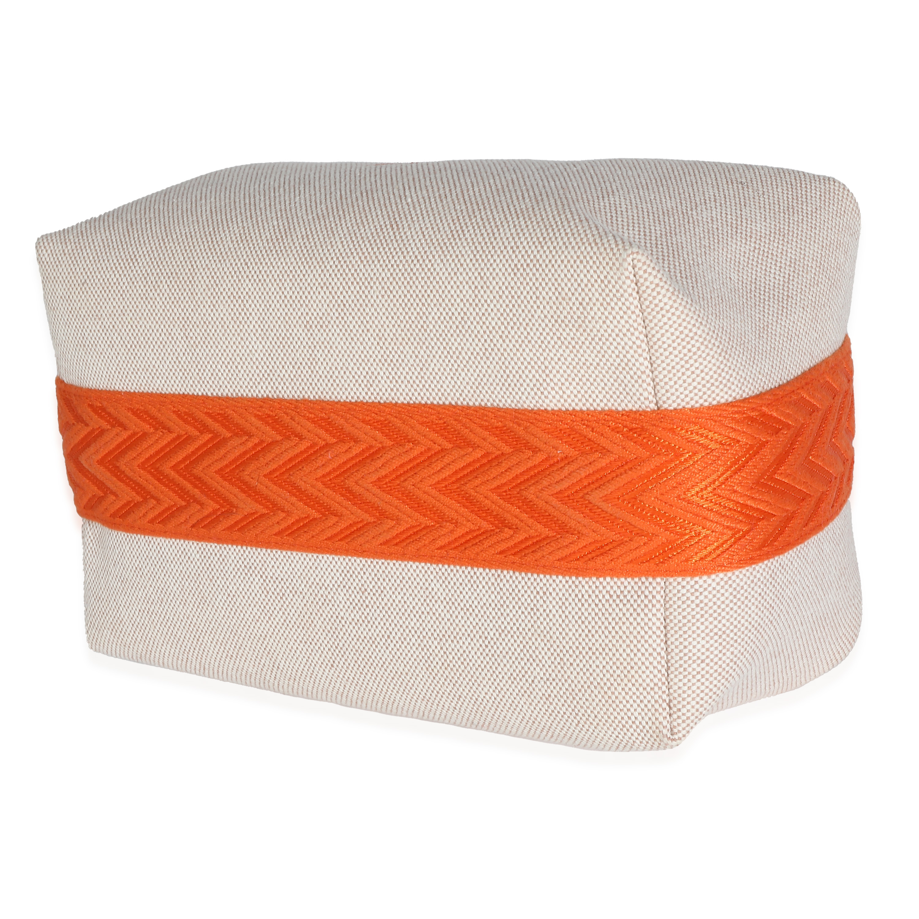 Hermès Natural Orange Canvas Large Bride-A-Brac Pouch-6