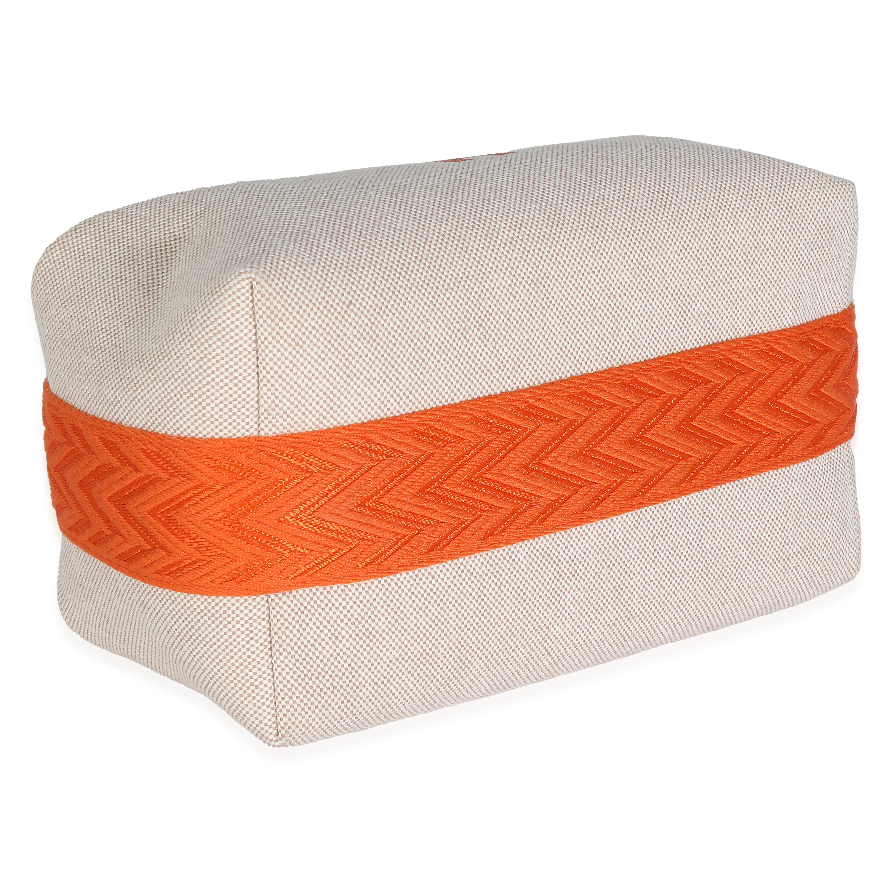 Hermès Natural Orange Canvas Large Bride-A-Brac Pouch-5