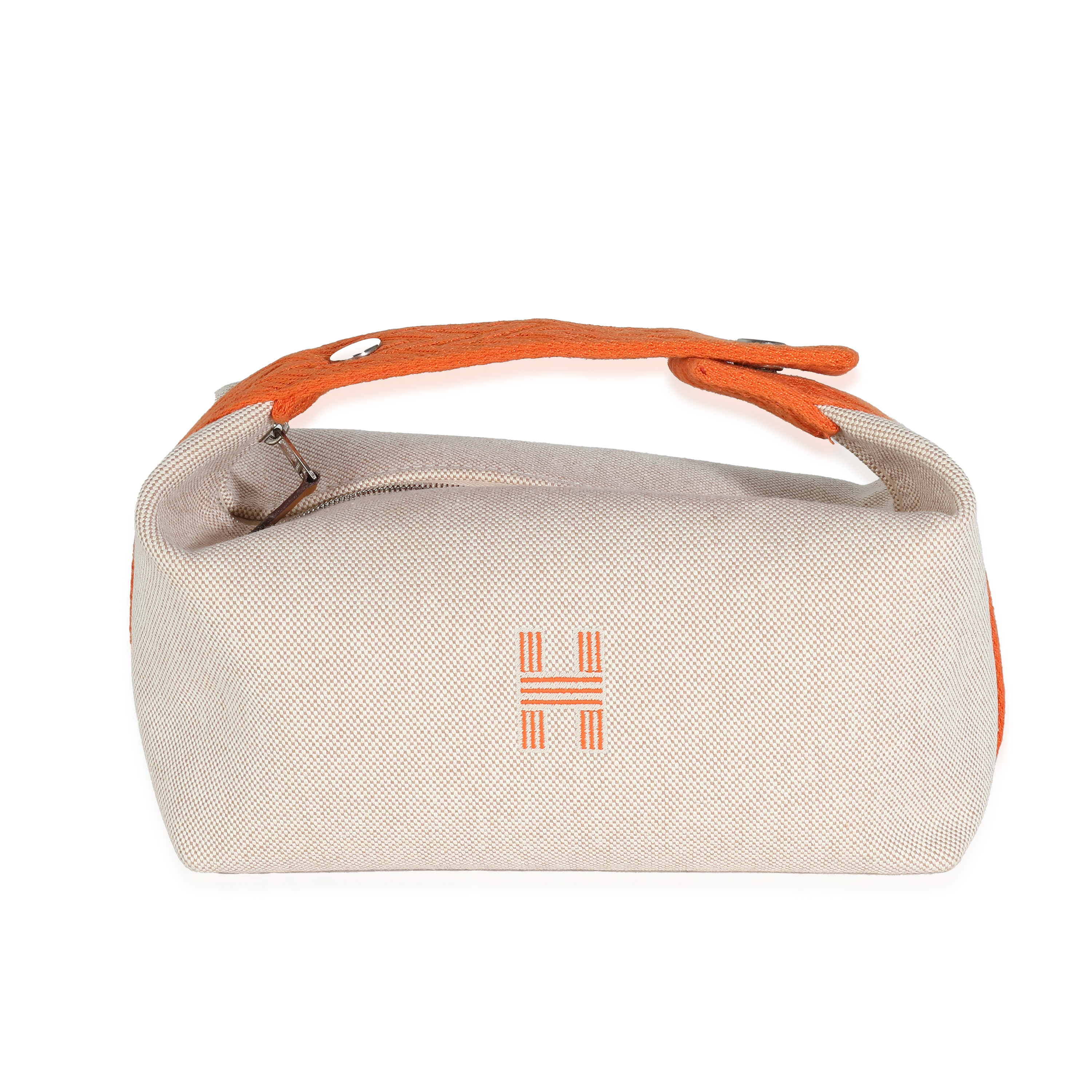 Hermès Natural Orange Canvas Large Bride-A-Brac Pouch Hermès Natural Orange Canvas Large Bride-A-Brac Pouch