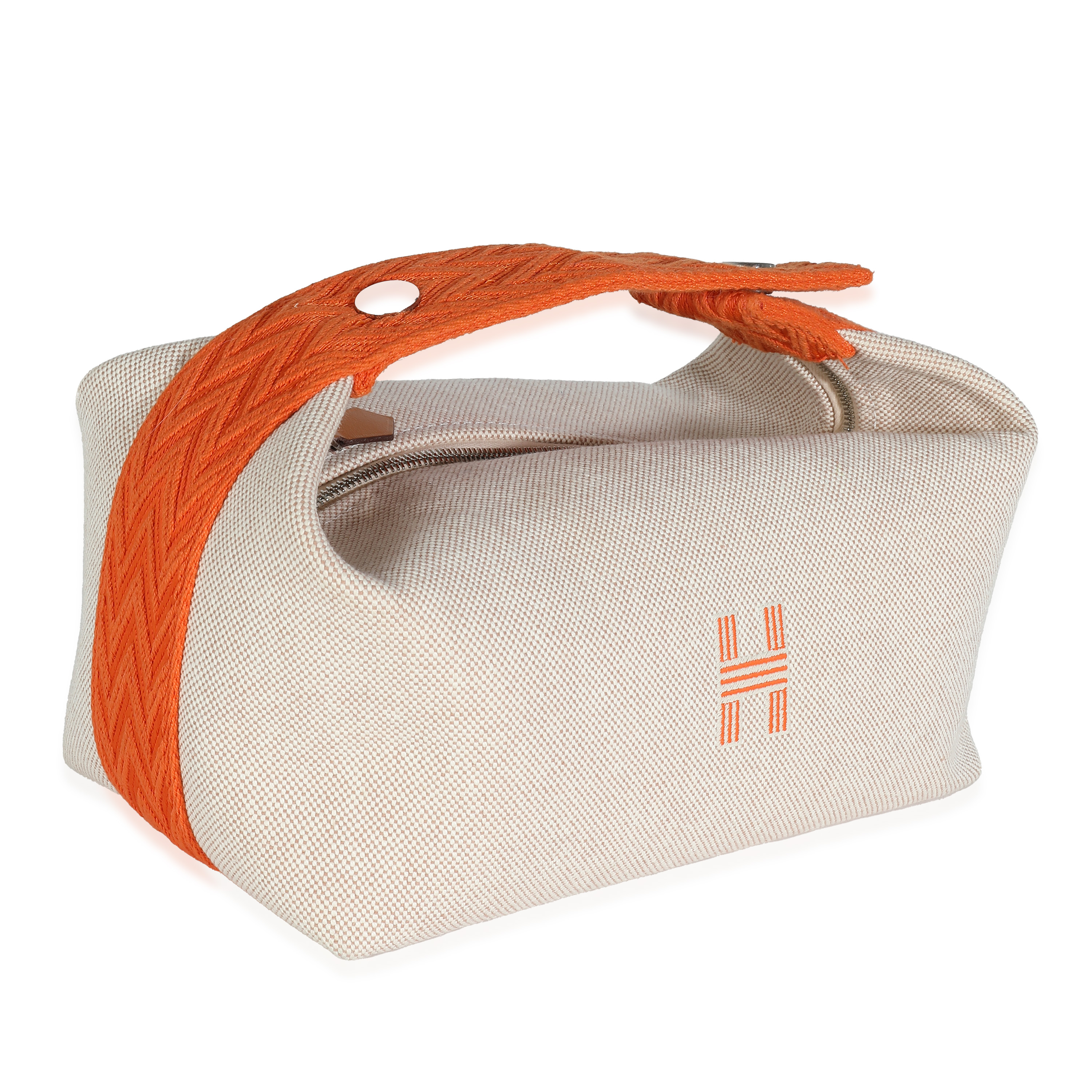 Hermès Natural Orange Canvas Large Bride-A-Brac Pouch-2
