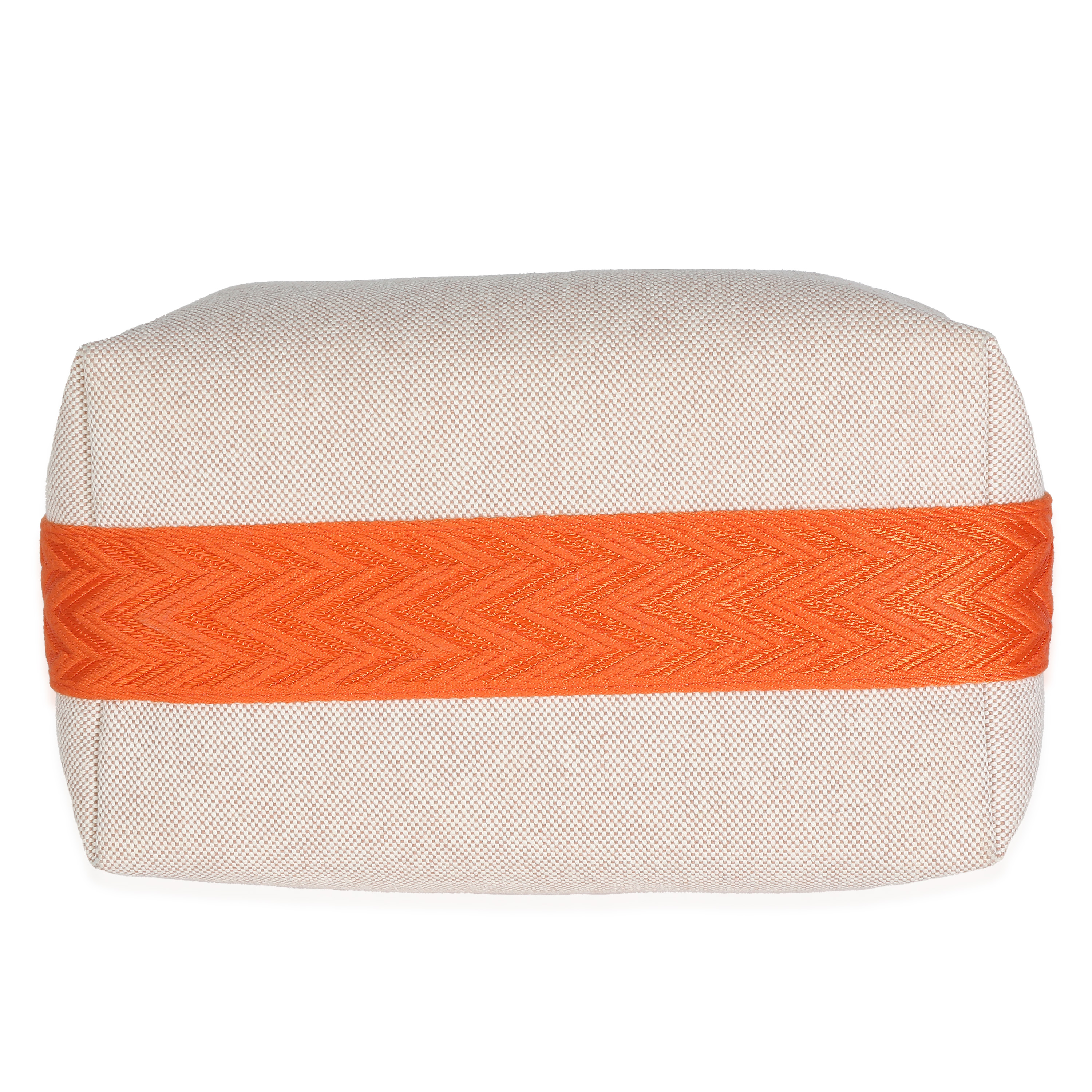Hermès Natural Orange Canvas Large Bride-A-Brac Pouch-4