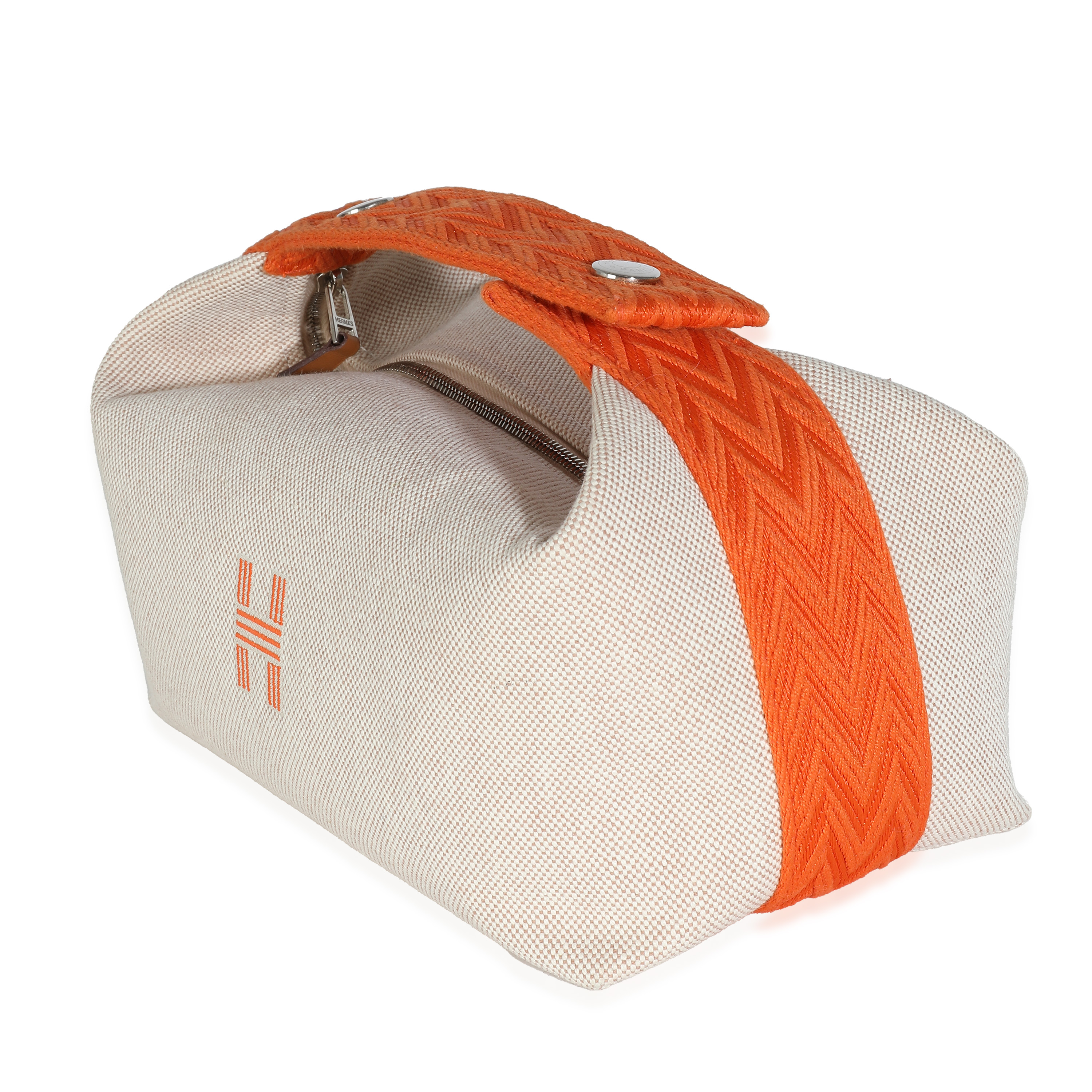 Hermès Natural Orange Canvas Large Bride-A-Brac Pouch-1
