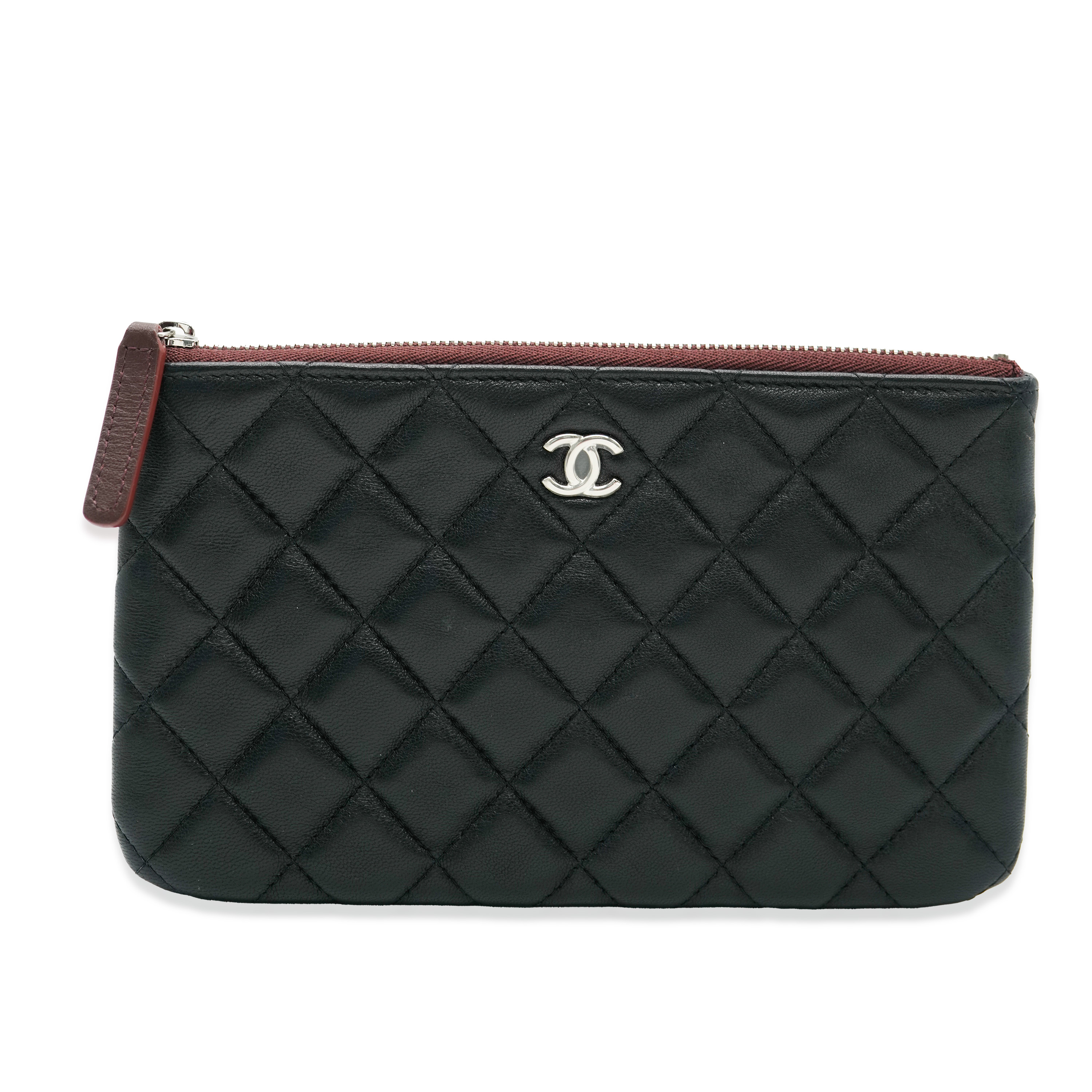 Chanel Black Quilted Lambskin Small O-Case Pouch Chanel Black Quilted Lambskin Small O-Case Pouch