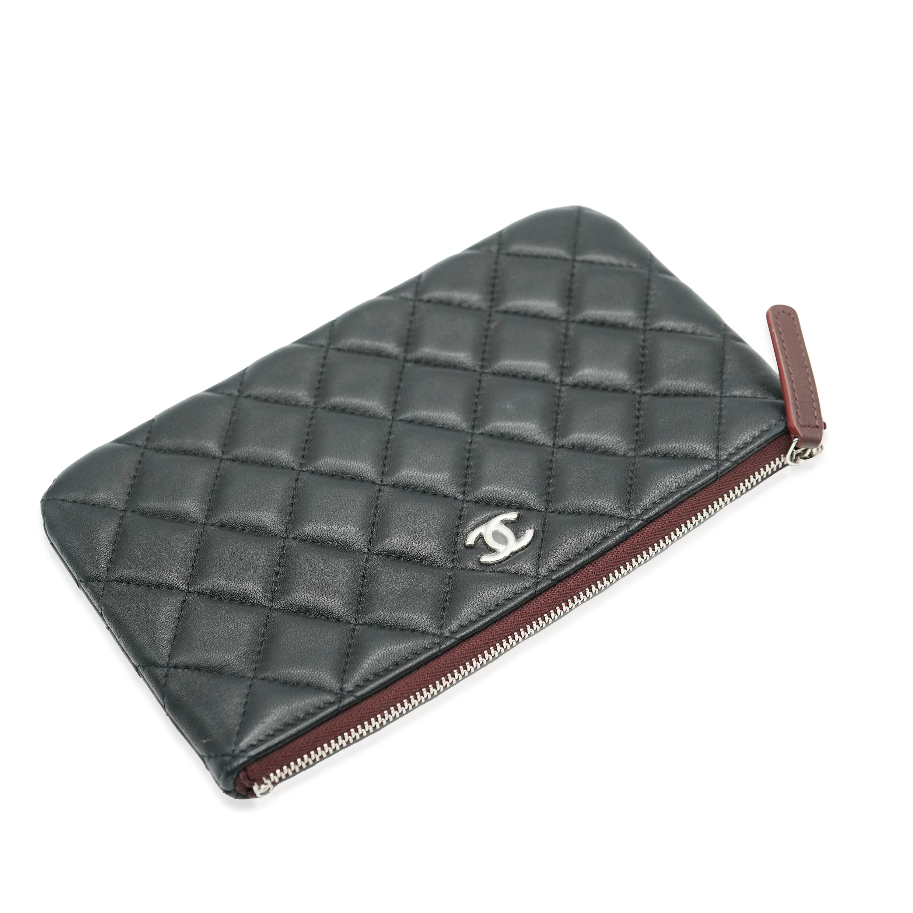 Chanel Black Quilted Lambskin Small O-Case Pouch-2