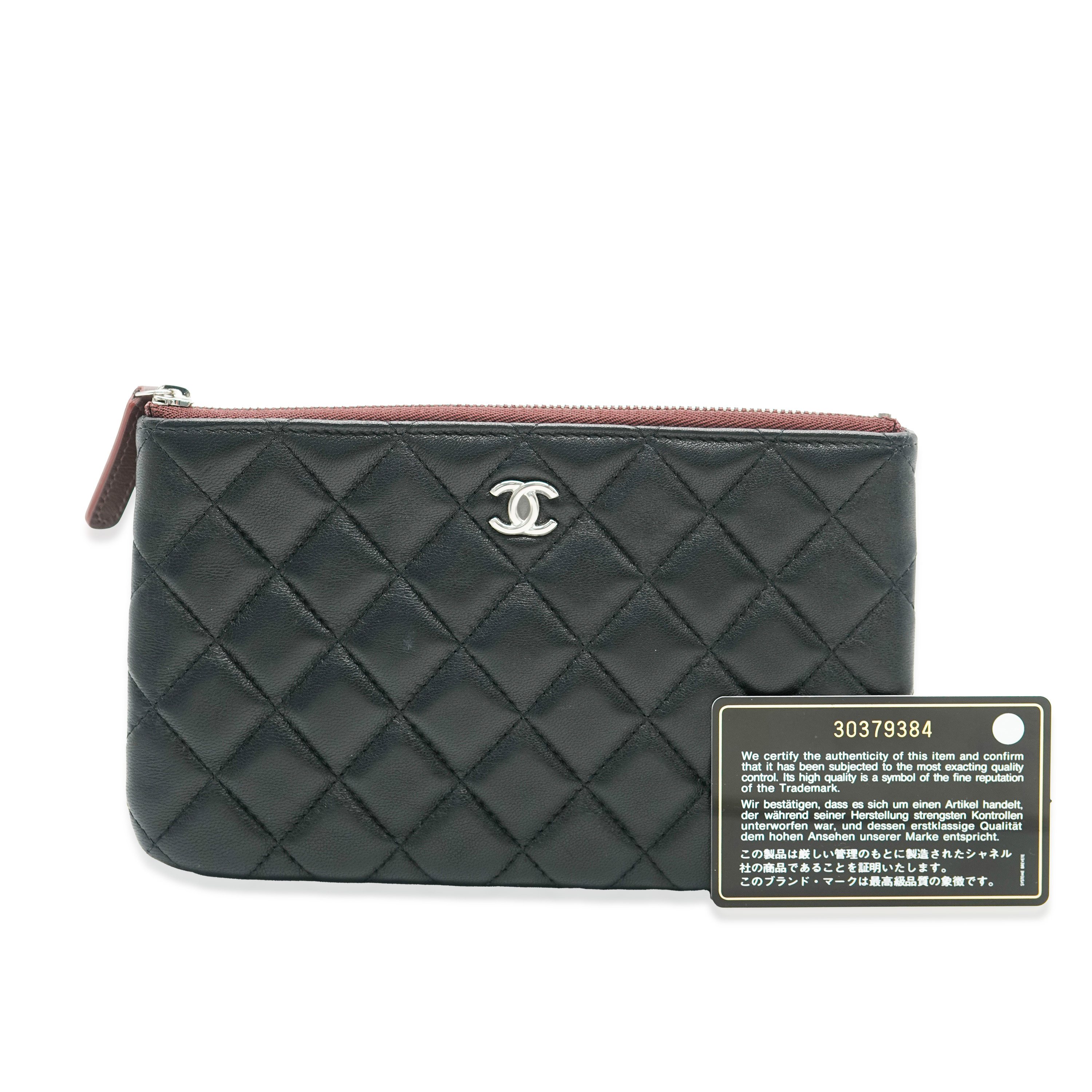 Chanel Black Quilted Lambskin Small O-Case Pouch-3